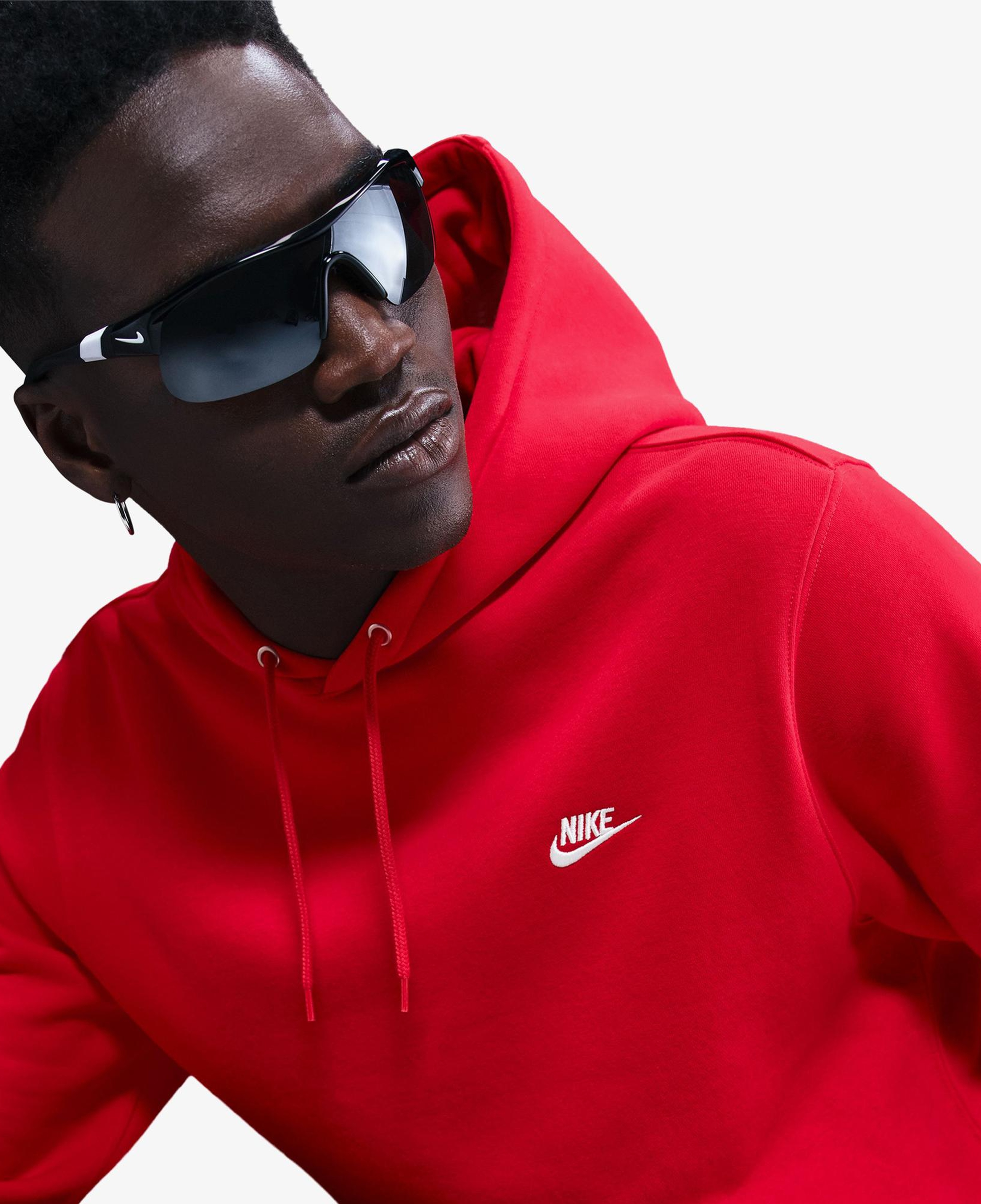 Nike Club Pullover Fleece Erkek Kırmızı Hoodie