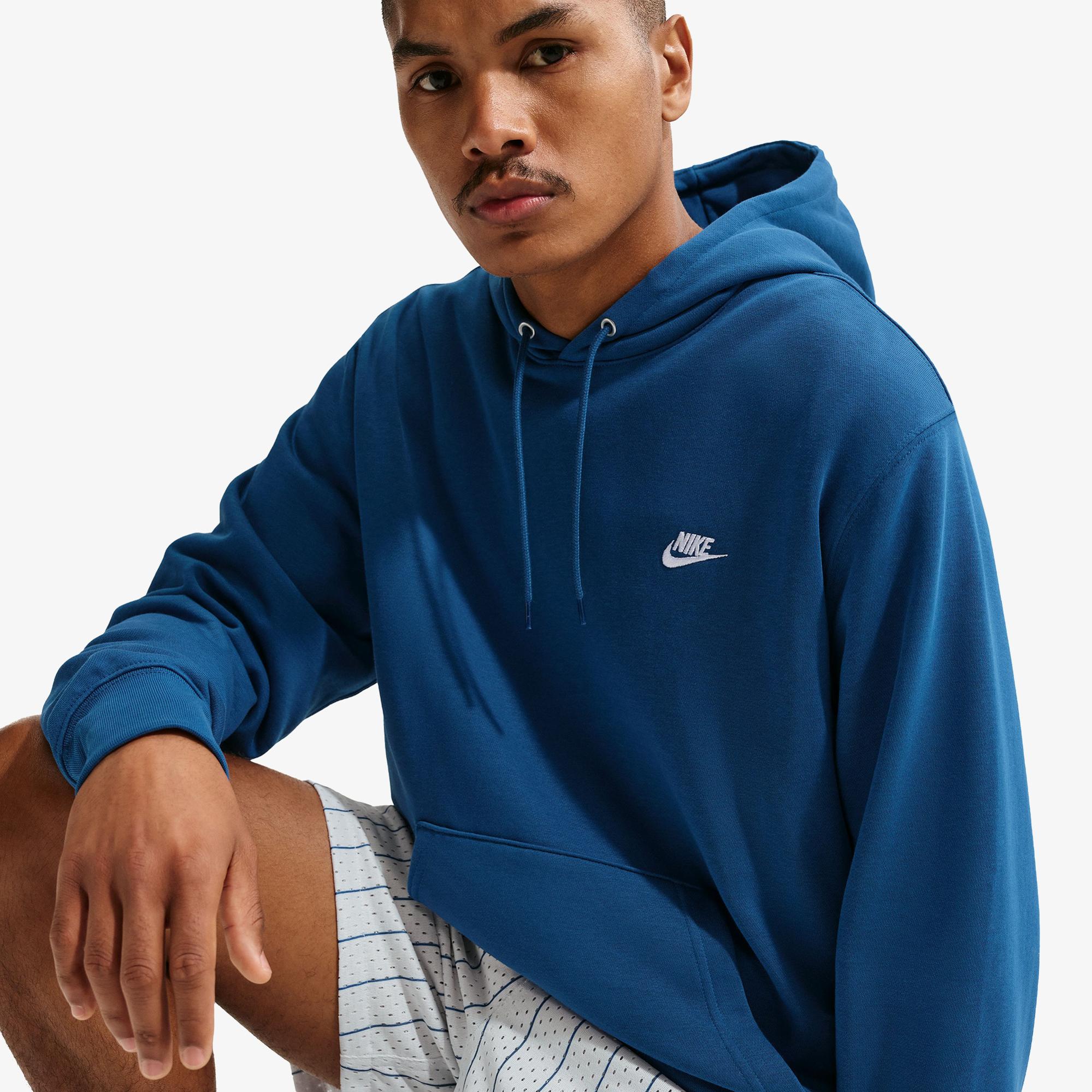 Nike Club Erkek Mavi Hoodie