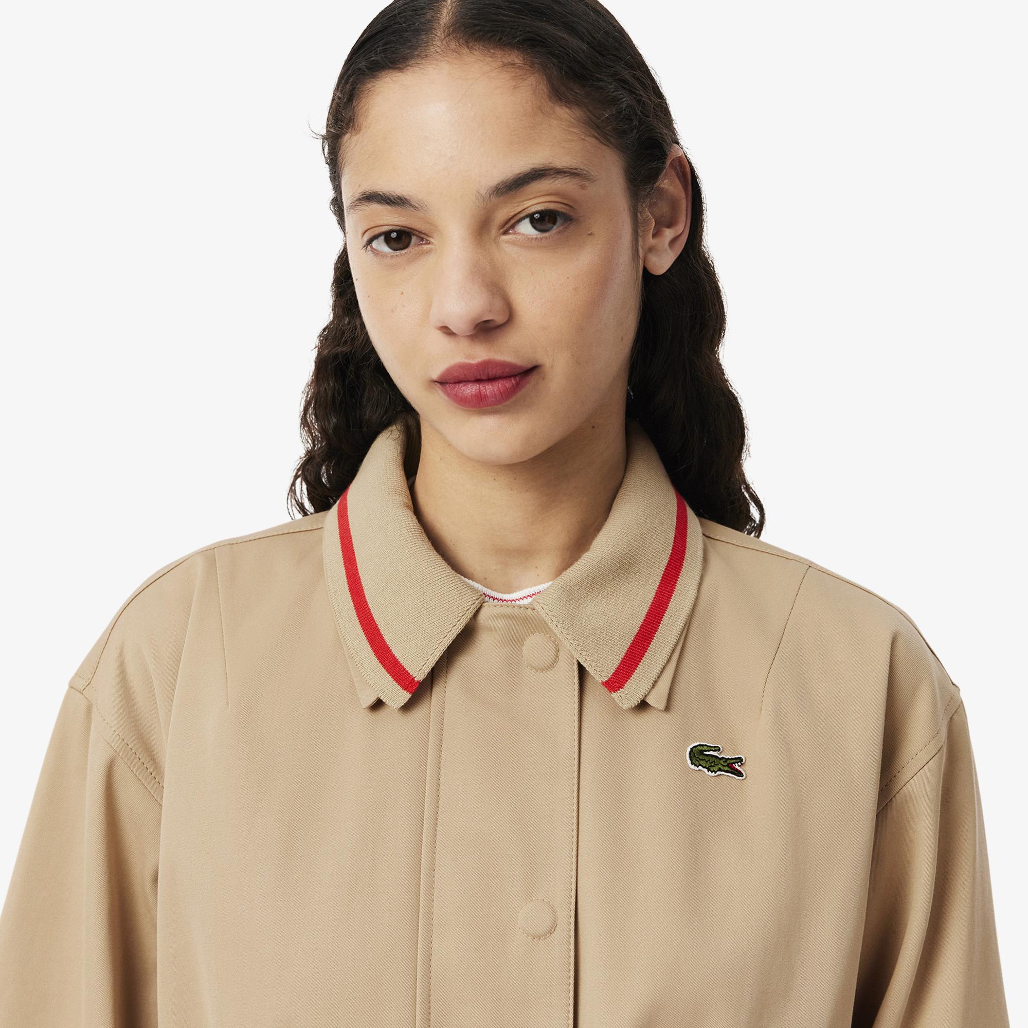 Lacoste Kadın Relaxed Fit Bej Trençkot