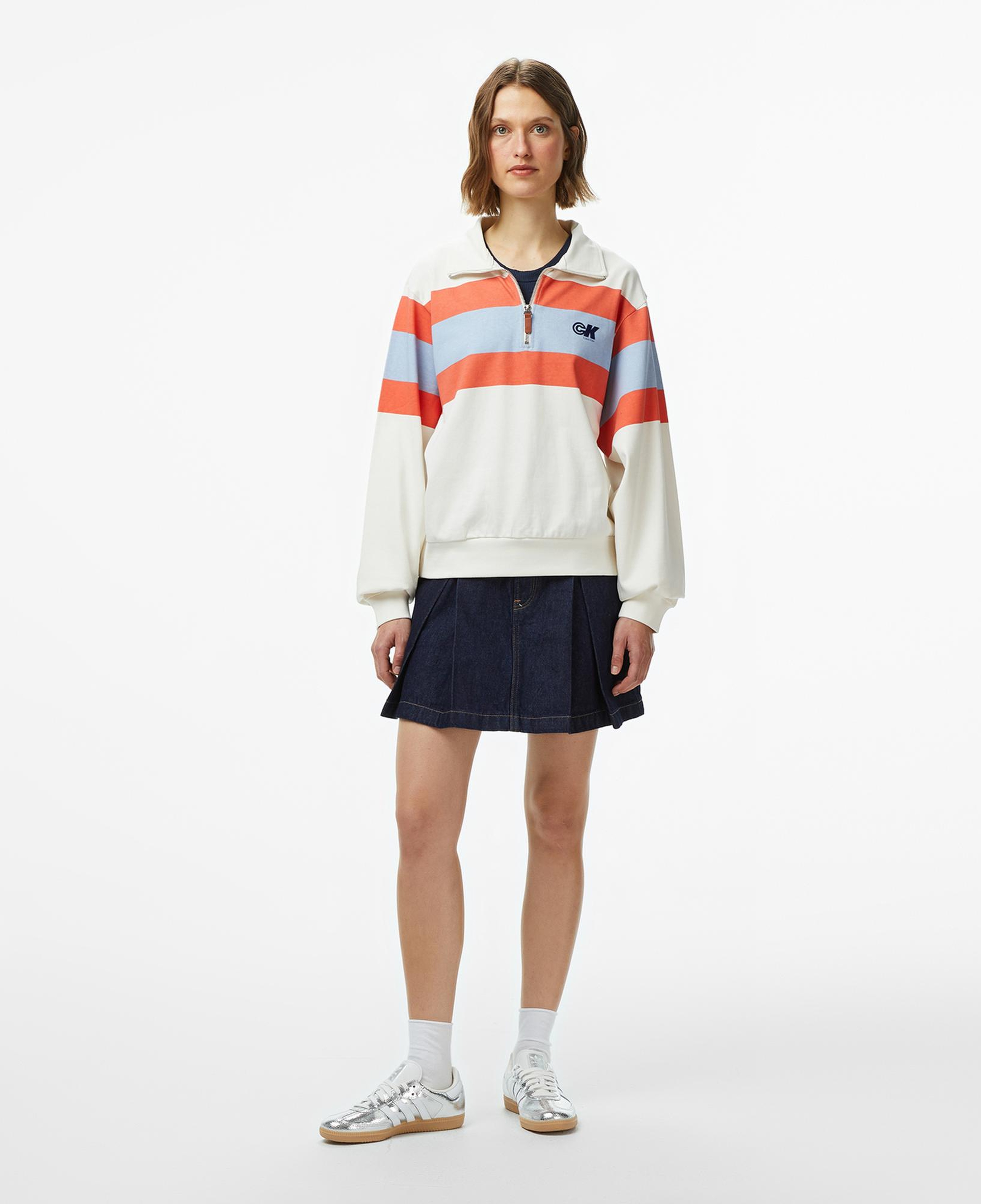 Calvin Klein Pleated Denim Classic Kadın Lacivert Etek