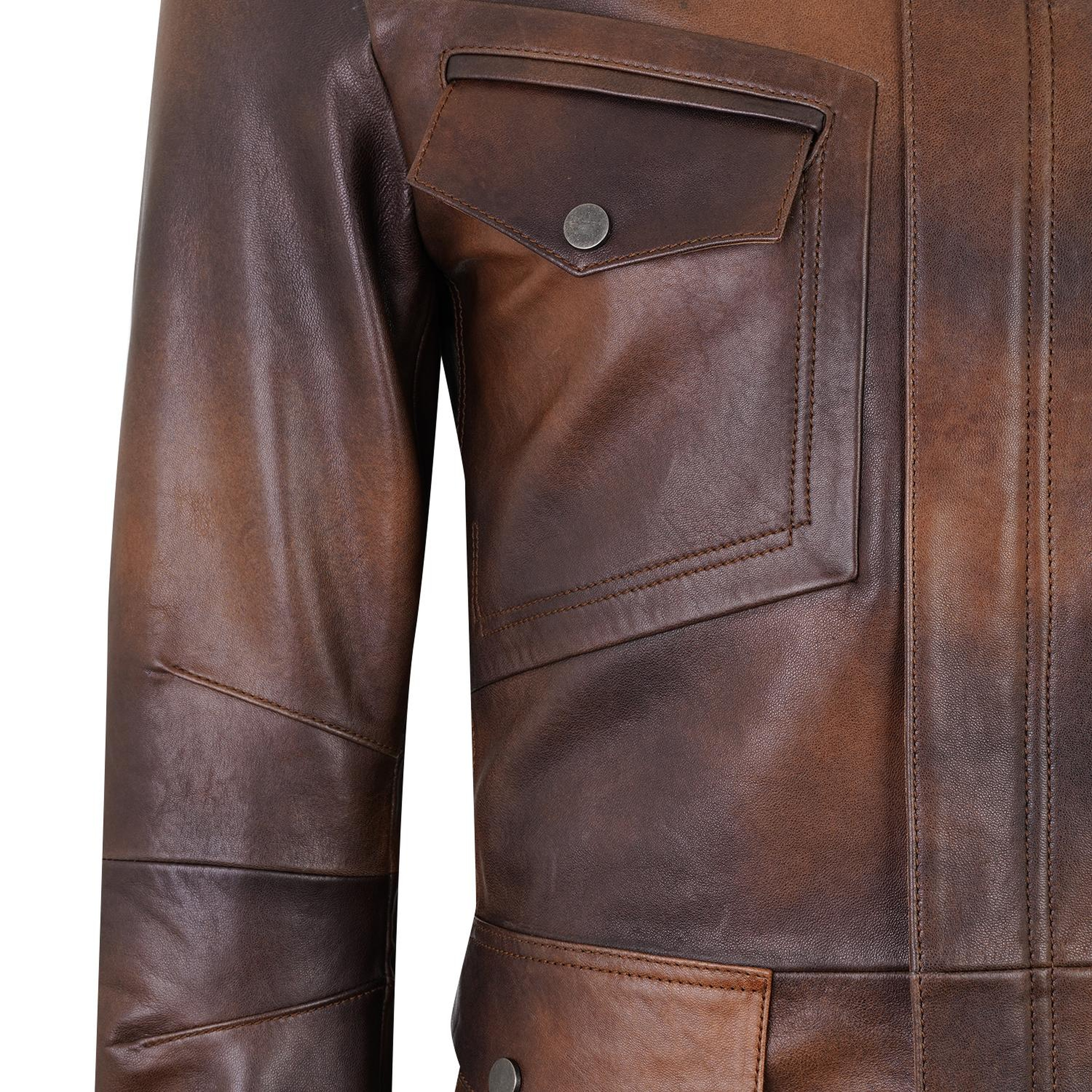 Adymn Kahve Erkek Vintage Deri Mont