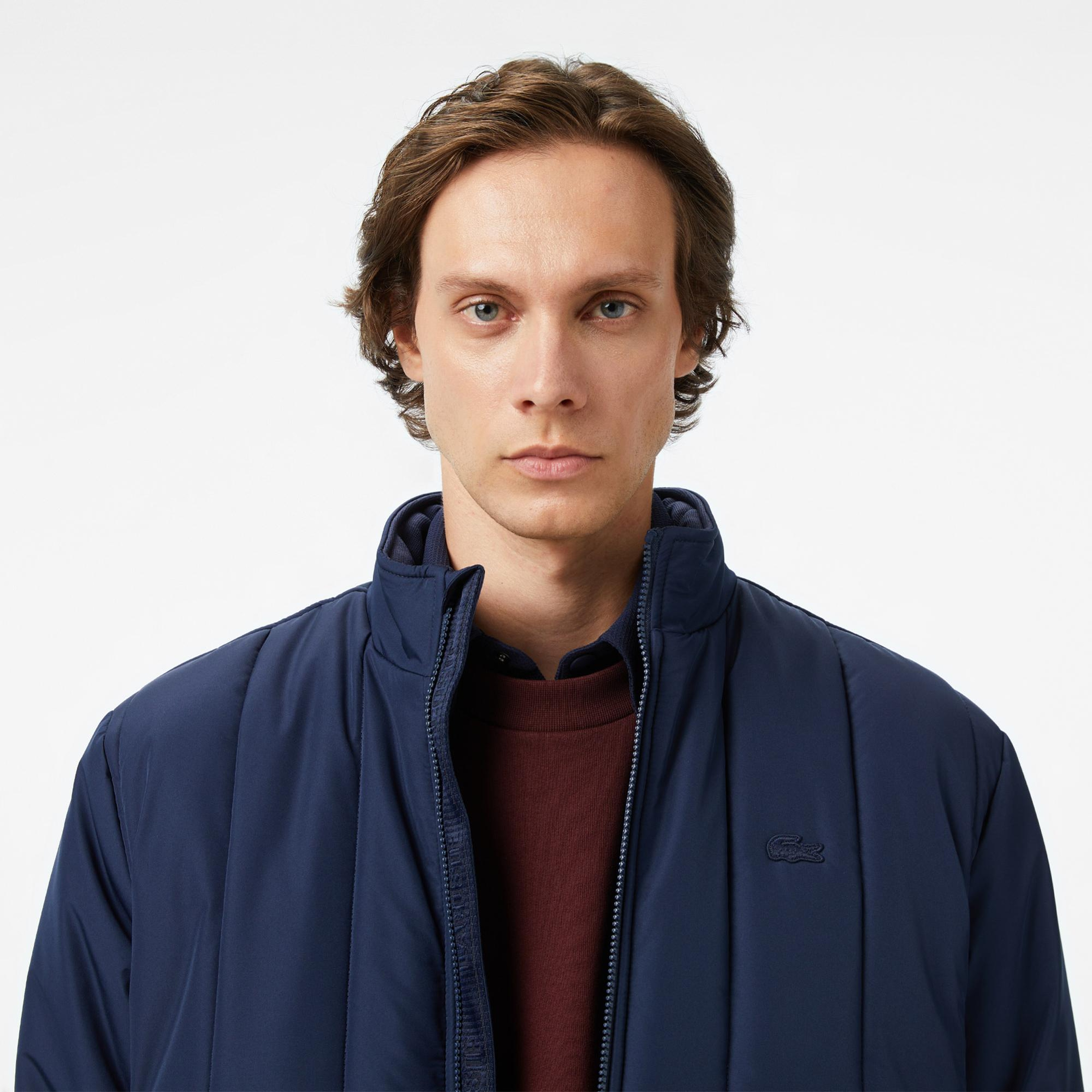 Lacoste Erkek Dik Yaka Lacivert Mont