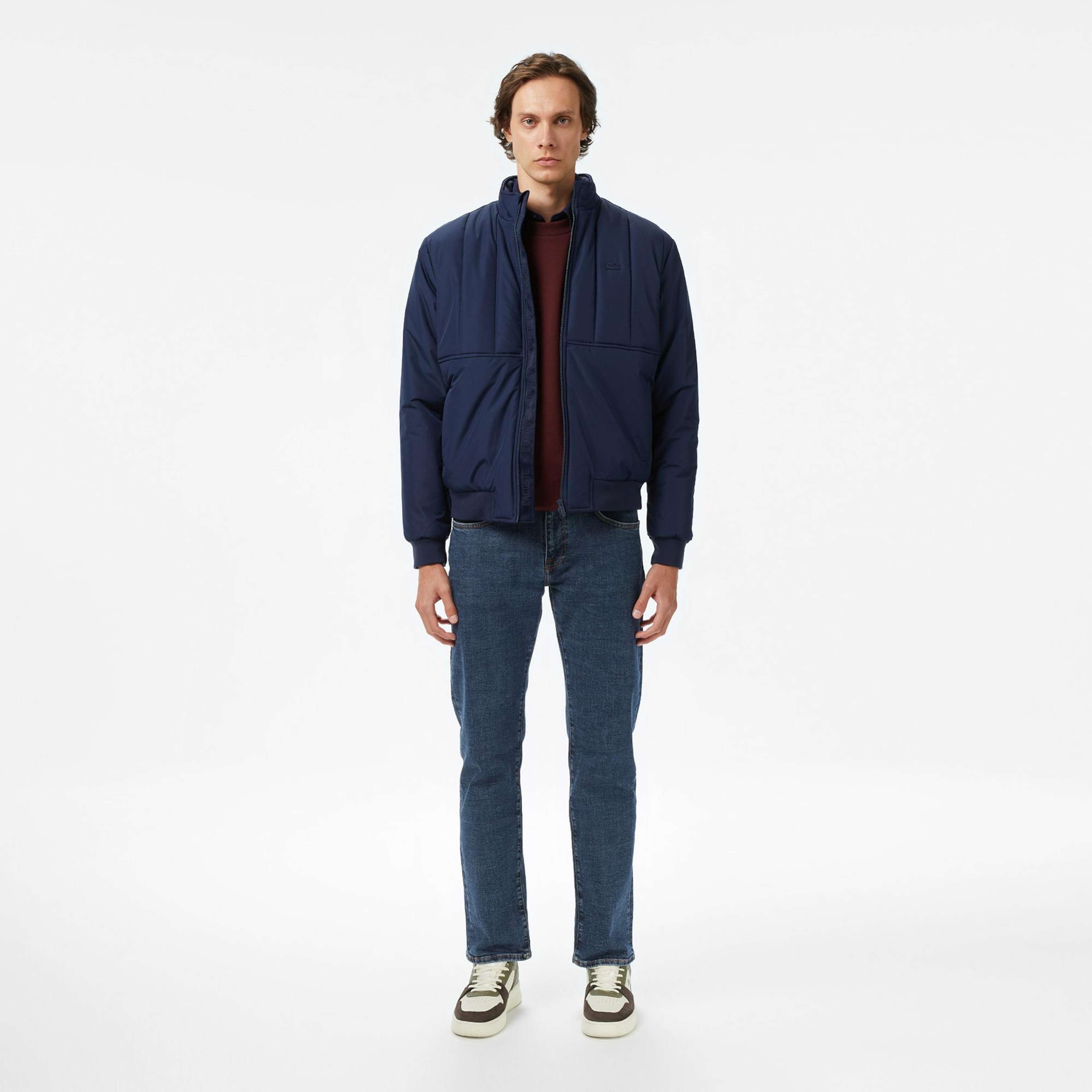 Lacoste Erkek Dik Yaka Lacivert Mont