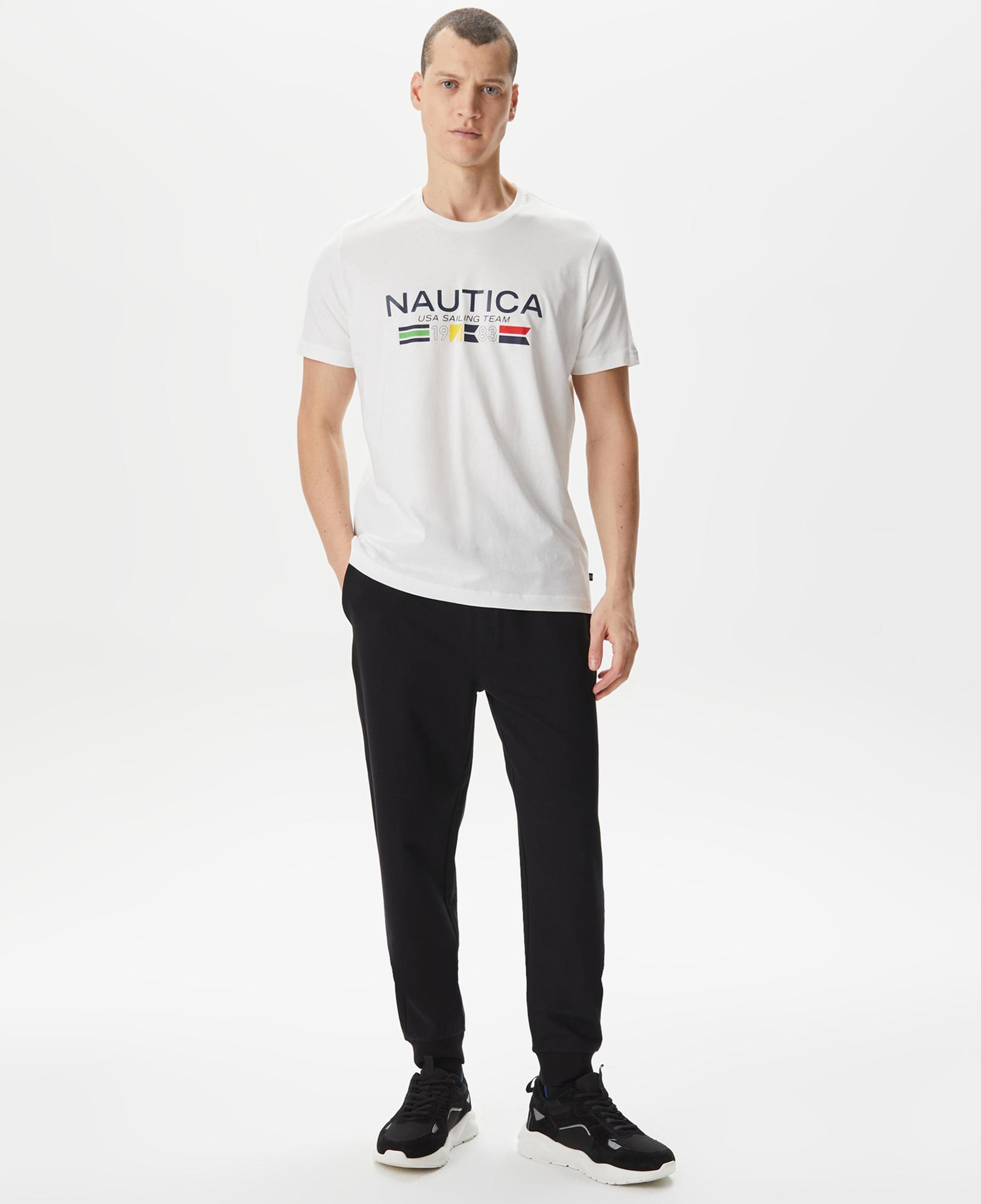 Nautica Erkek Beyaz Standart Fit T-Shirt