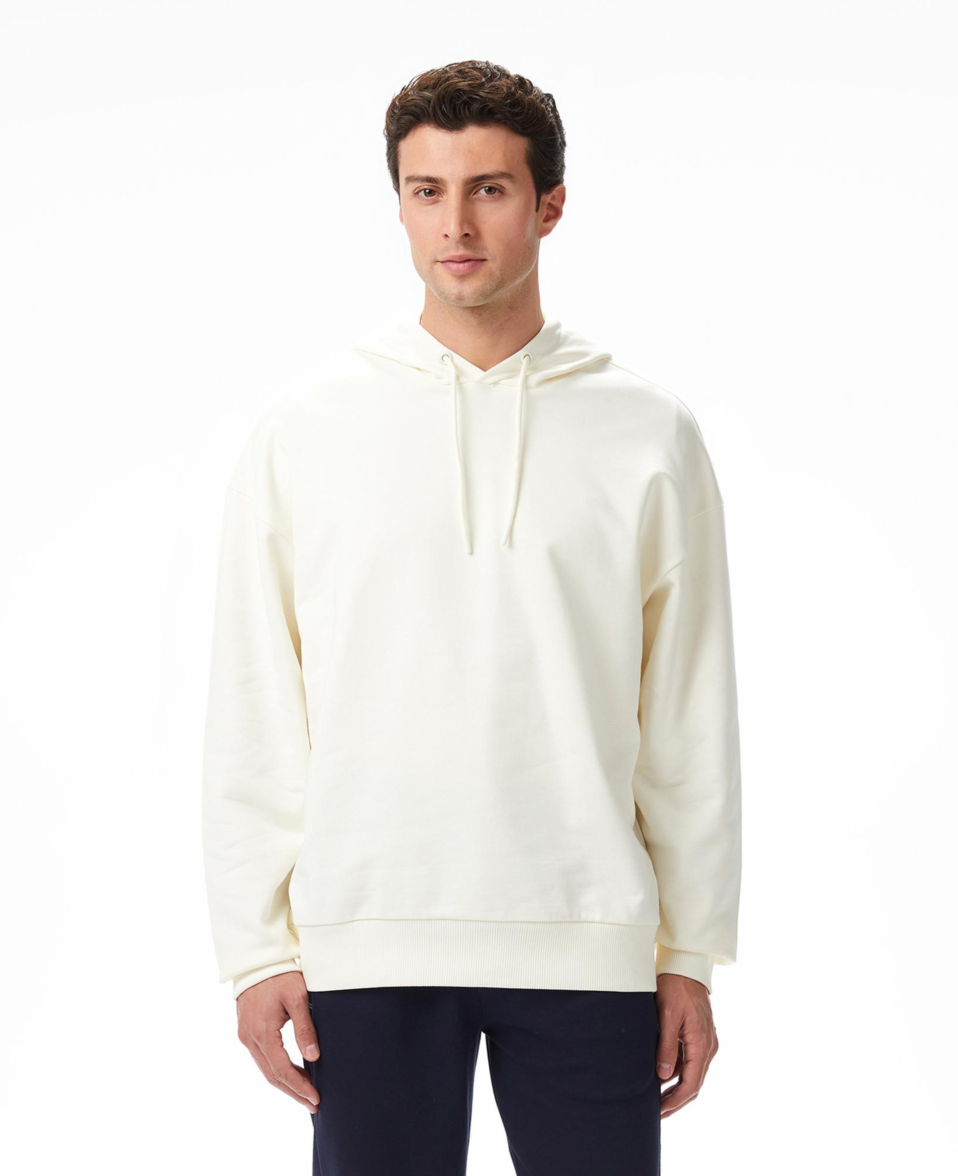 Nautica Erkek Krem Rengi Oversize Kapüşonlu Sweatshirt