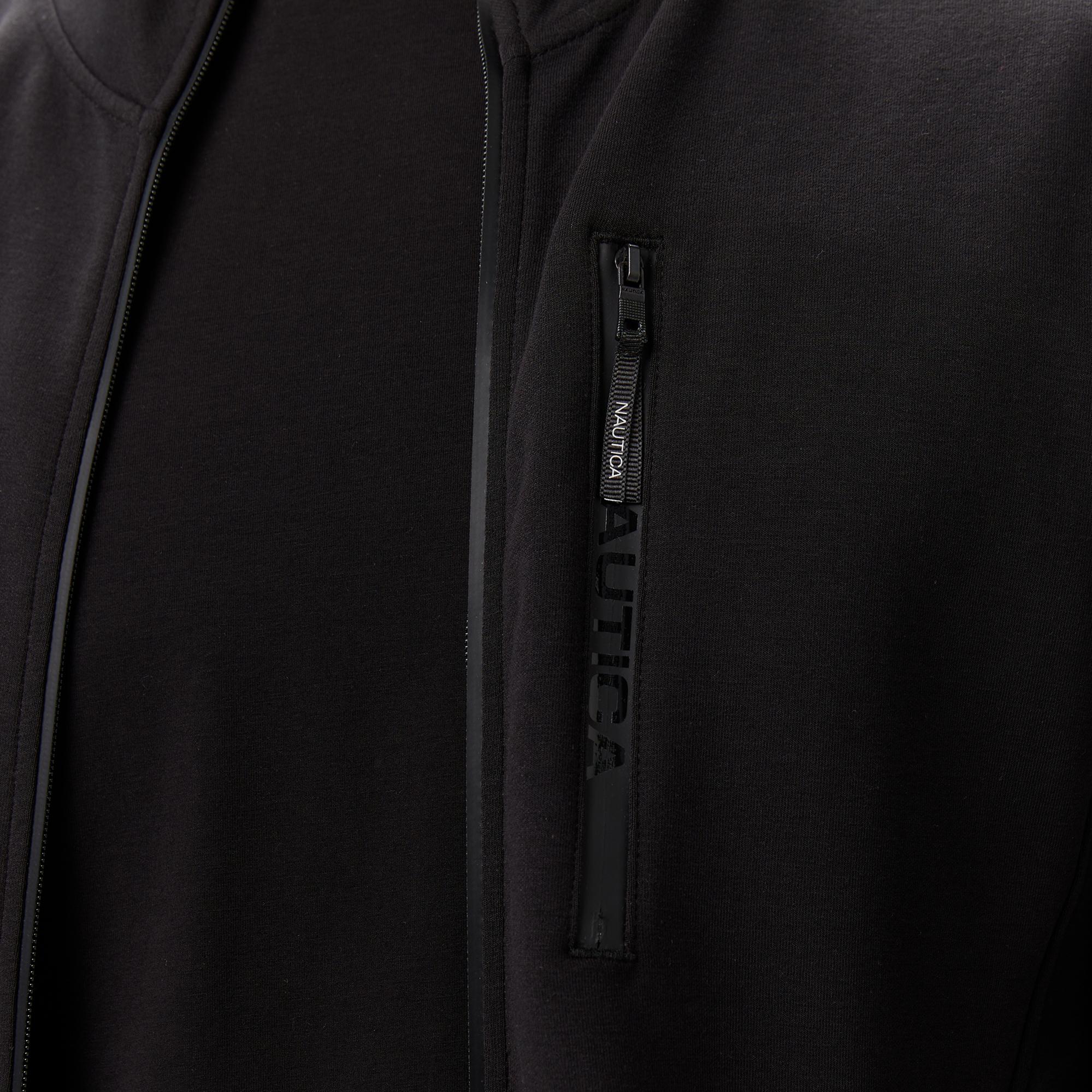 Nautica Erkek Siyah Classic Fit Fermuarlı Sweatshirt