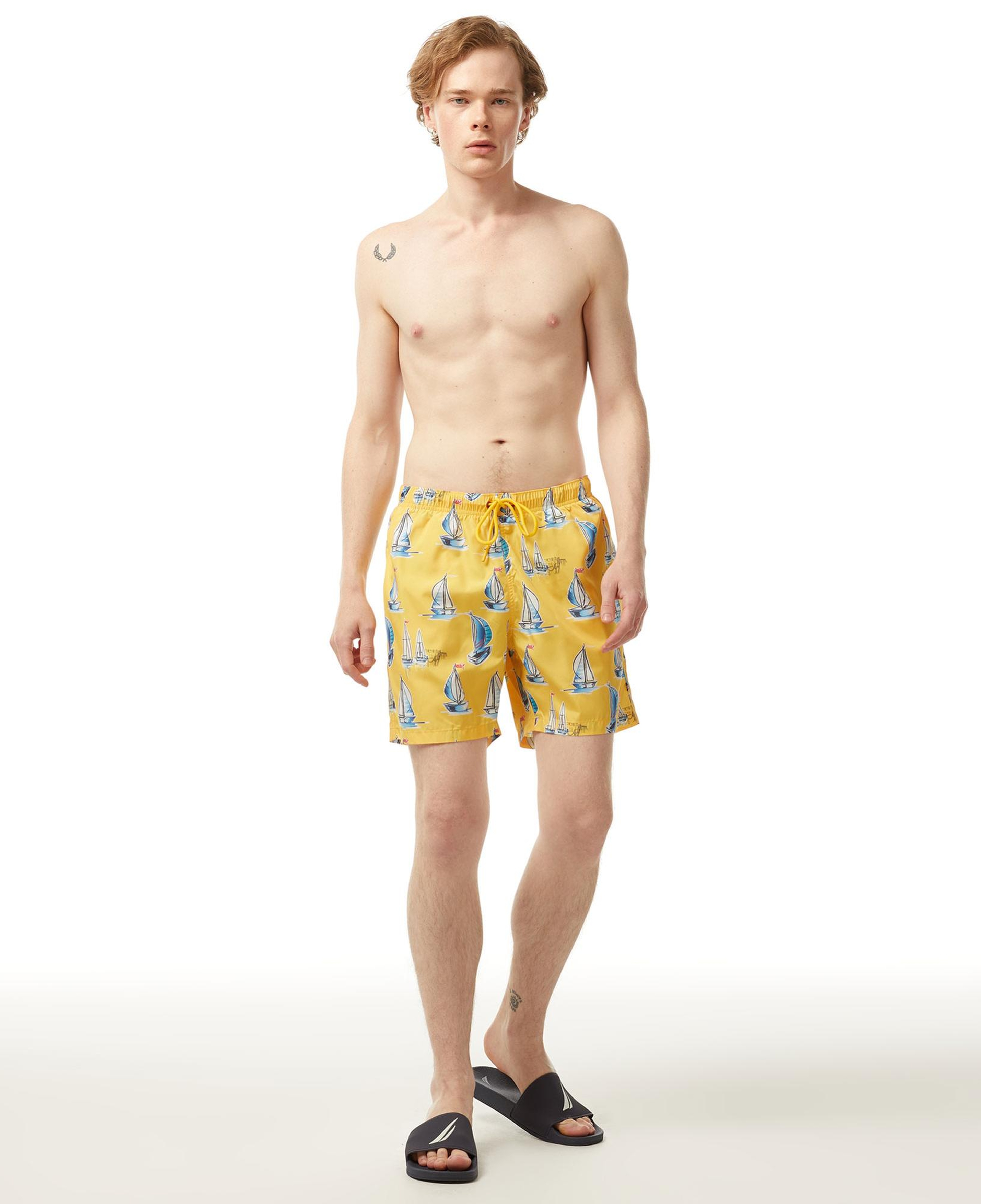 Nautica Erkek Sarı Standart Fit Deniz Şortu