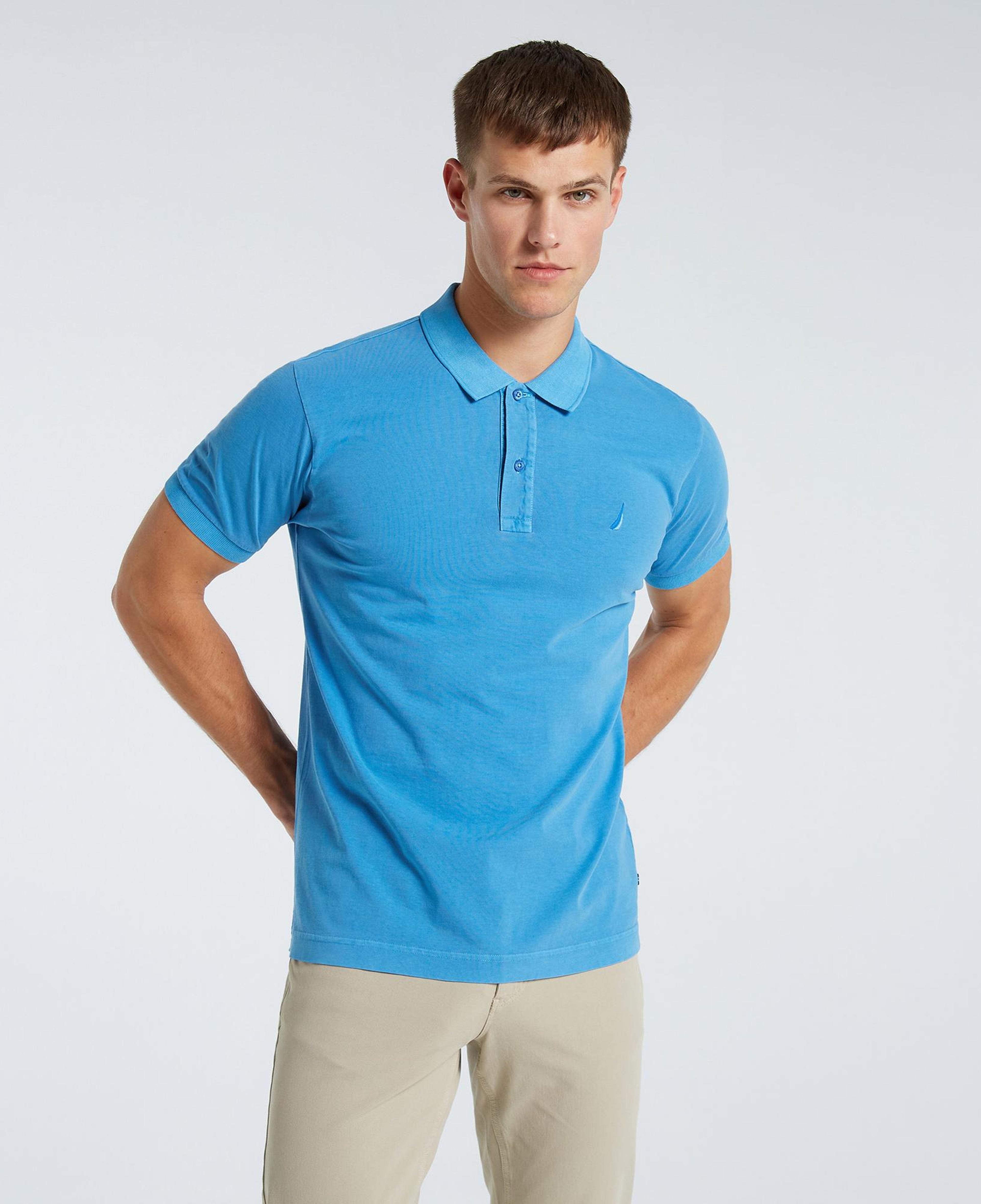 Nautica Erkek Mavi Classic Fit Kısa Kollu Polo Yaka T-Shirt
