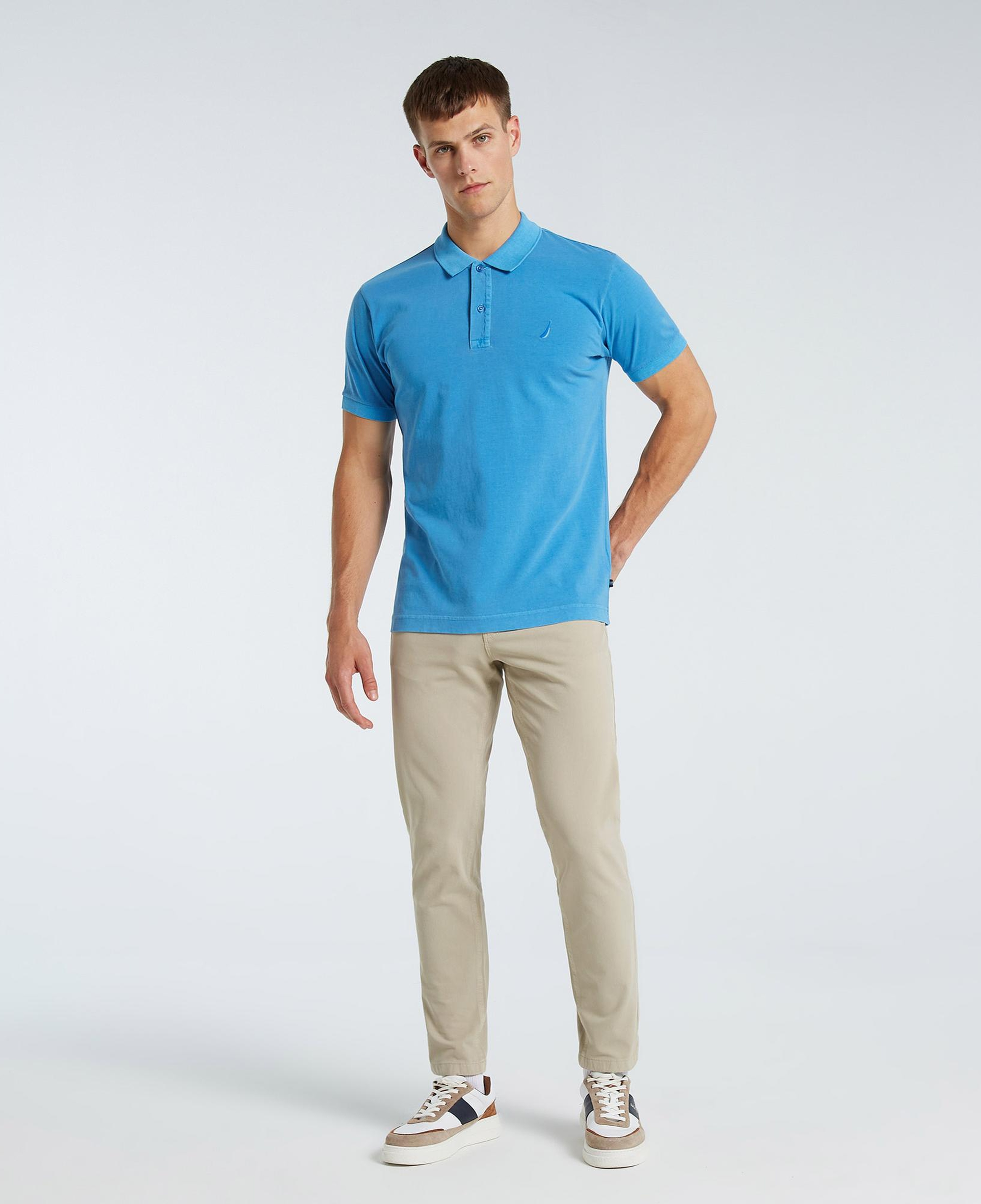 Nautica Erkek Mavi Classic Fit Kısa Kollu Polo Yaka T-Shirt