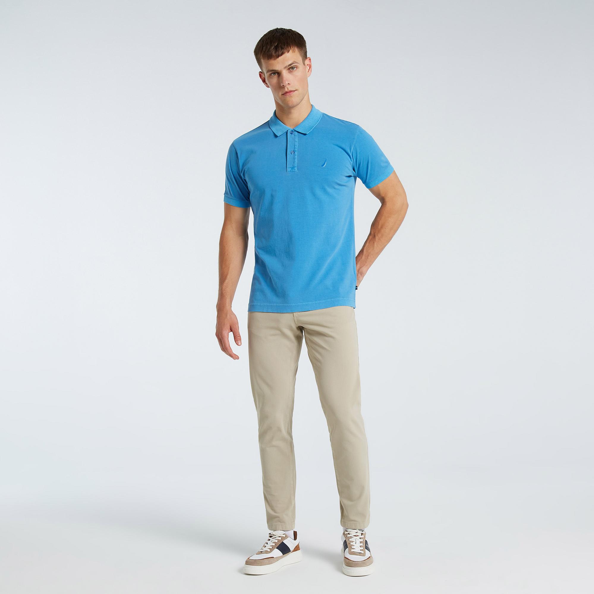 Nautica Erkek Mavi Classic Fit Kısa Kollu Polo Yaka T-Shirt