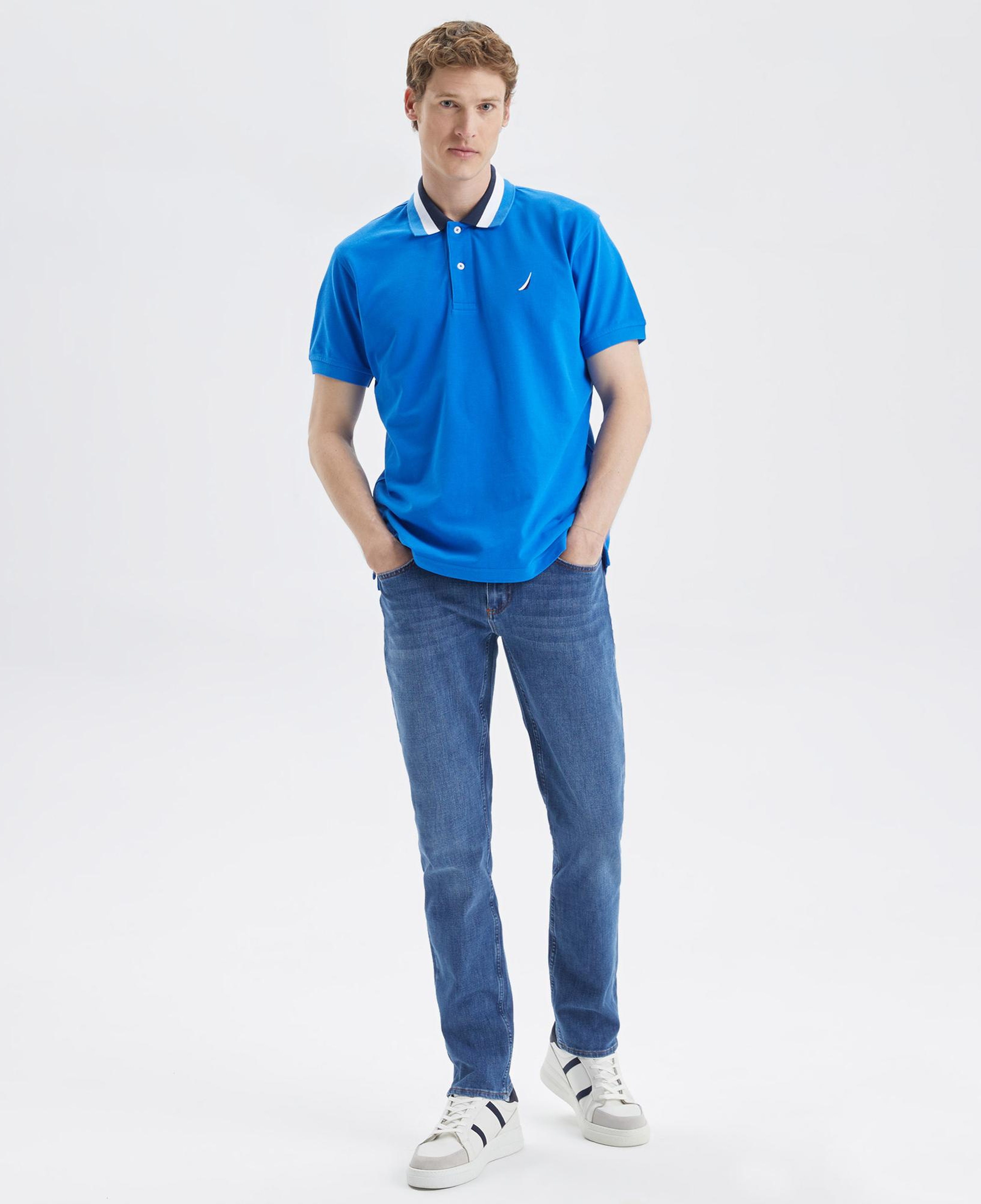 Nautica Erkek Mavi Classic Fit Kısa Kollu Polo