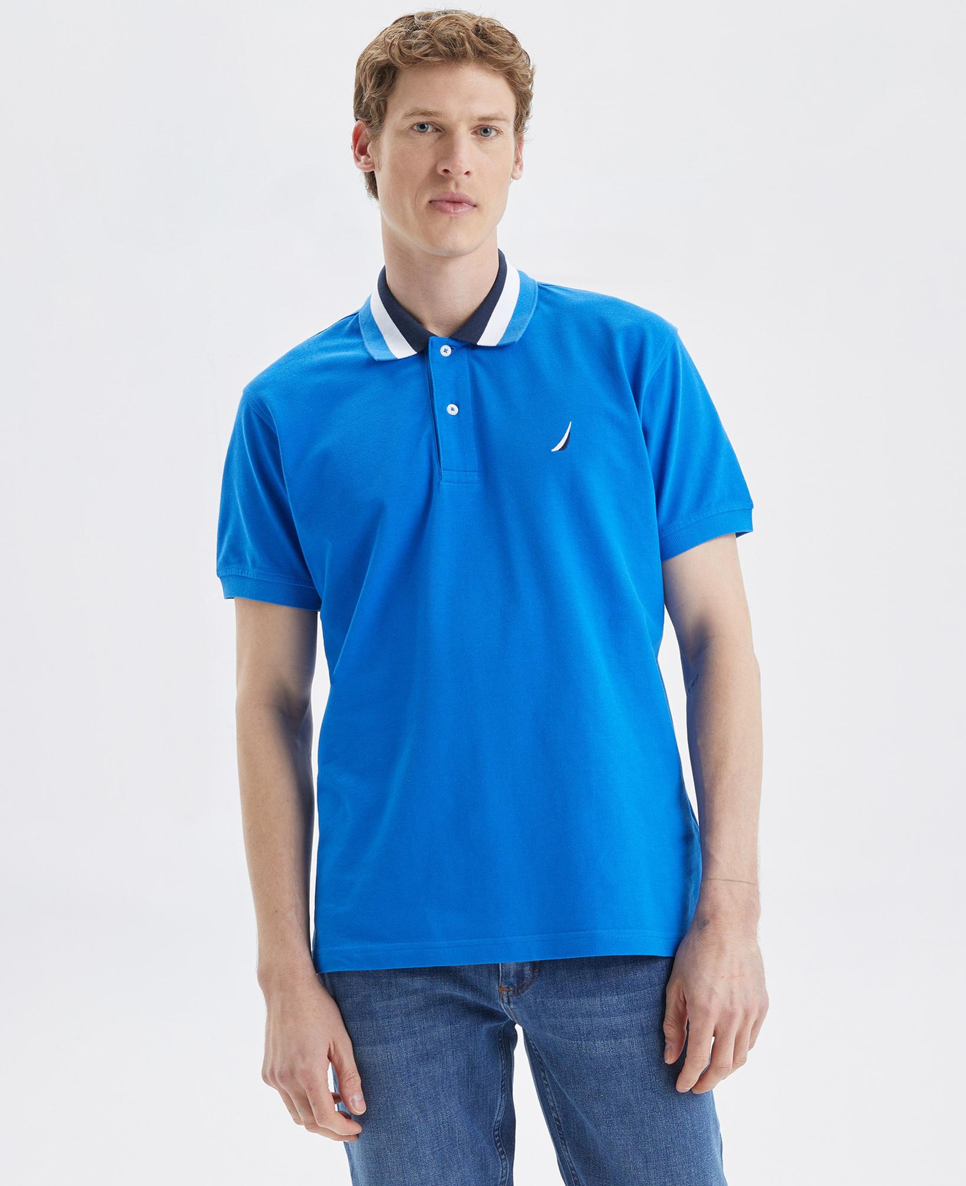 Nautica Erkek Mavi Classic Fit Kısa Kollu Polo