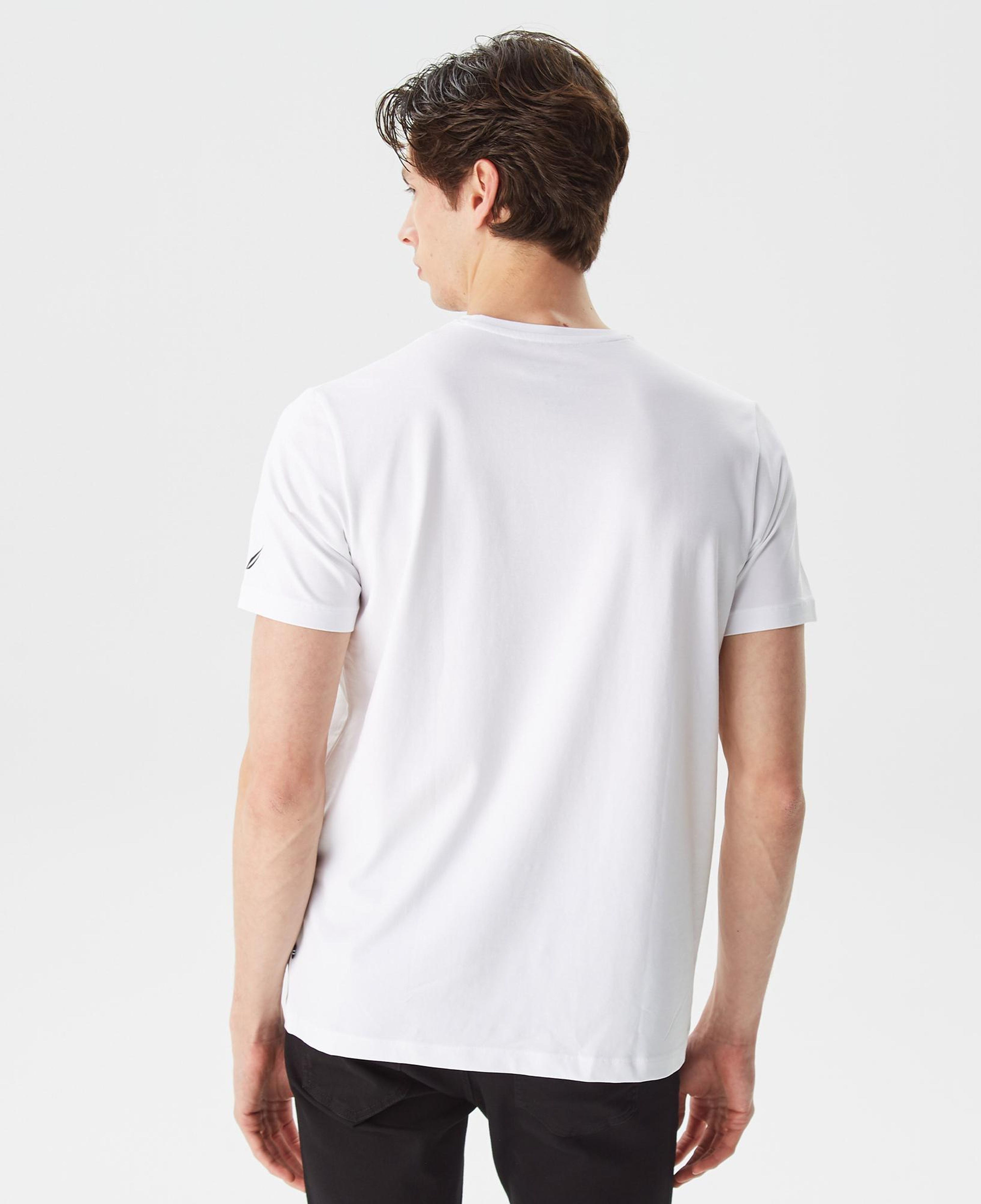 Nautica Erkek Beyaz Baskılı Standart Fit T-Shirt