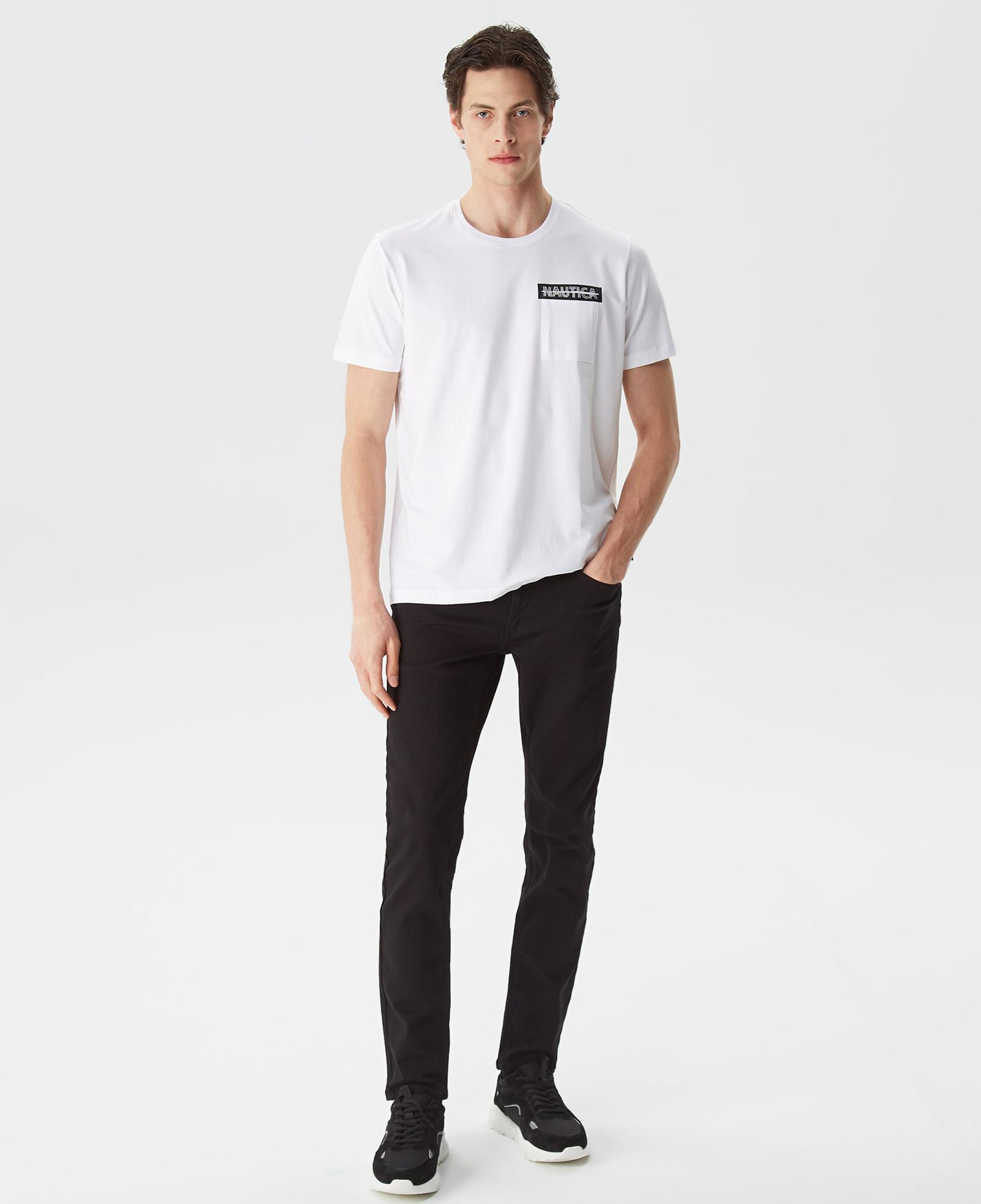 Nautica Erkek Beyaz Baskılı Standart Fit T-Shirt