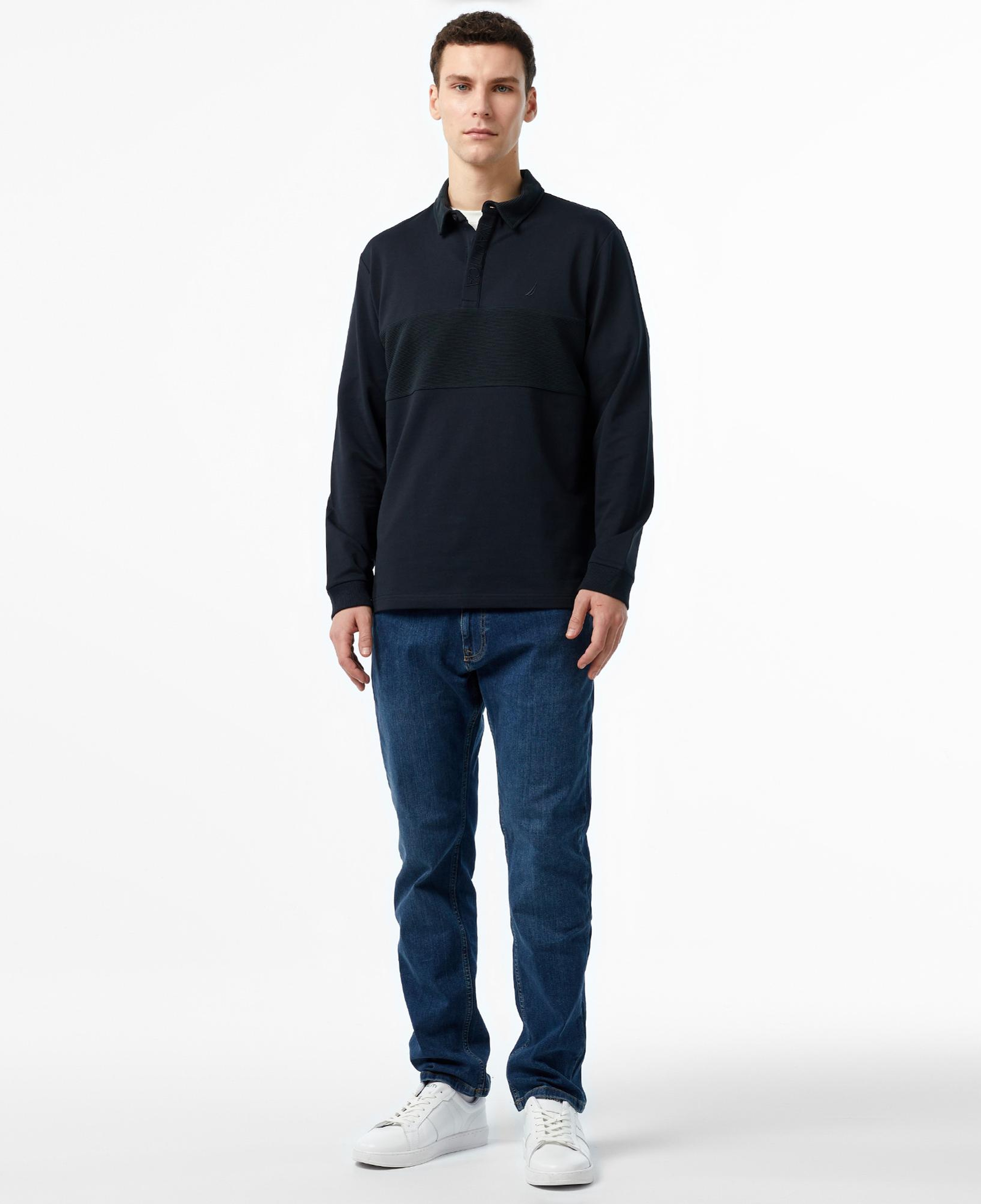 Nautica Erkek Siyah Uzun Kollu Polo Yaka T-Shirt