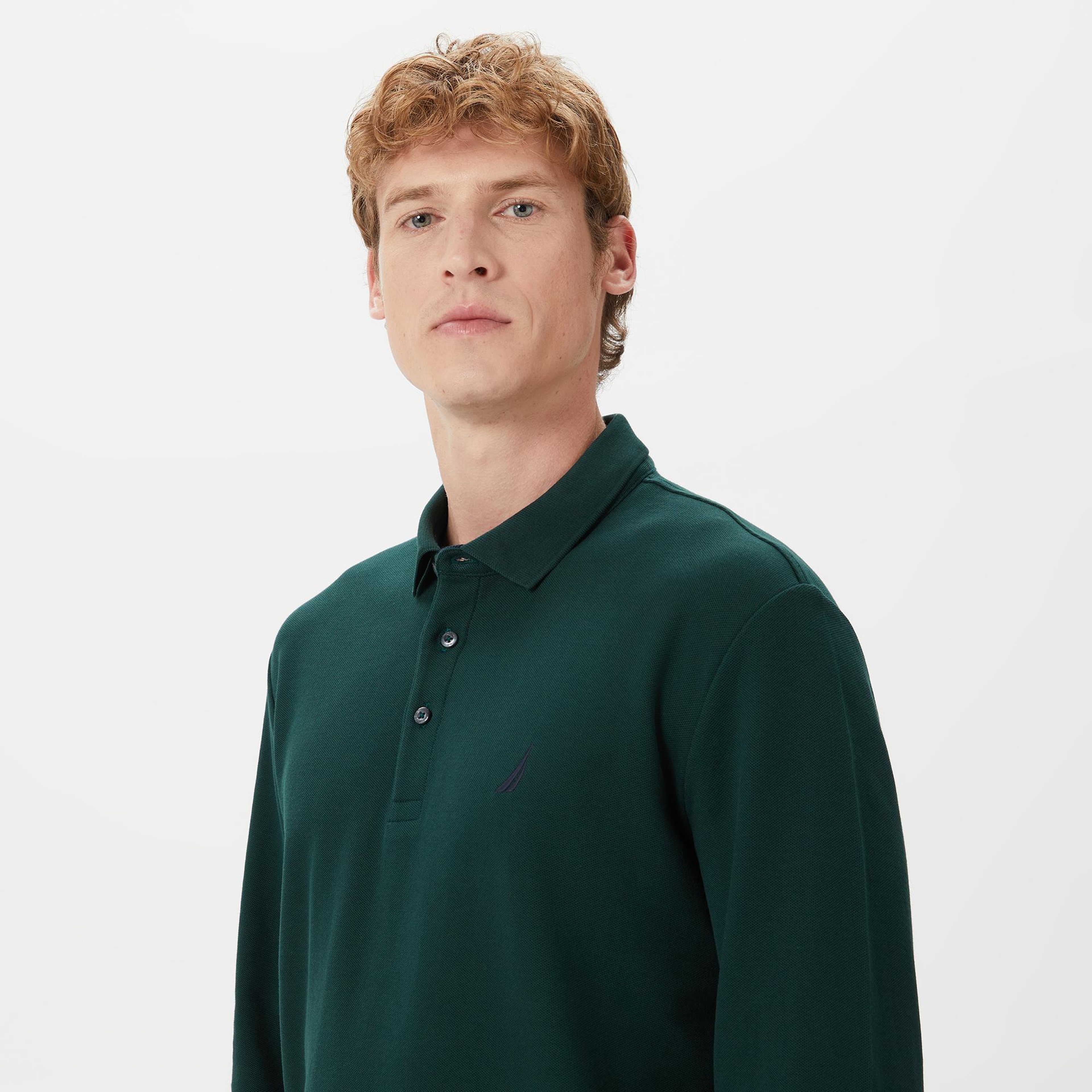 Nautica Erkek Yeşil Classic Fit Uzun Kollu Polo Yaka T-Shirt