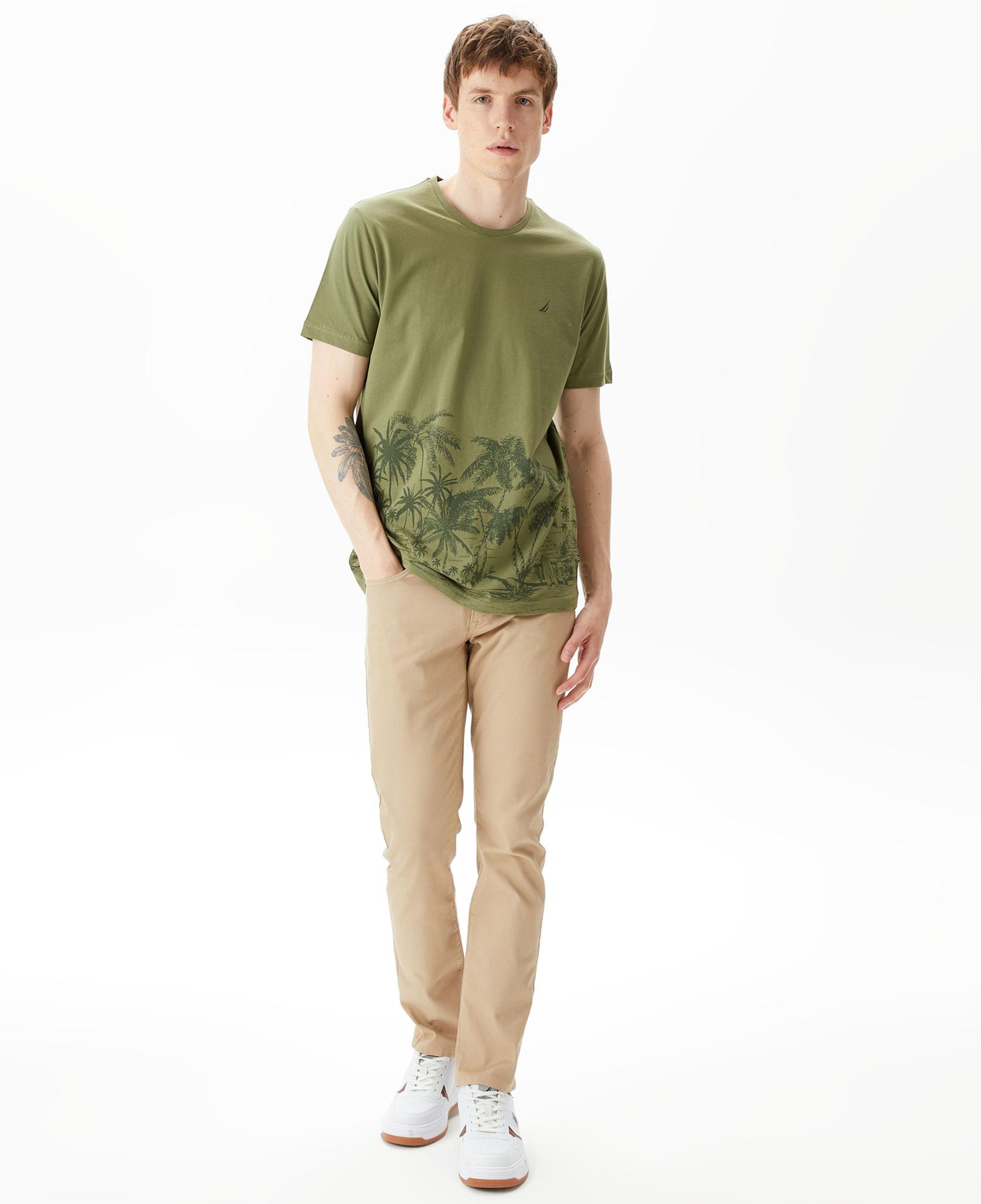 Nautica Erkek Yeşil Standart Fit T-Shirt