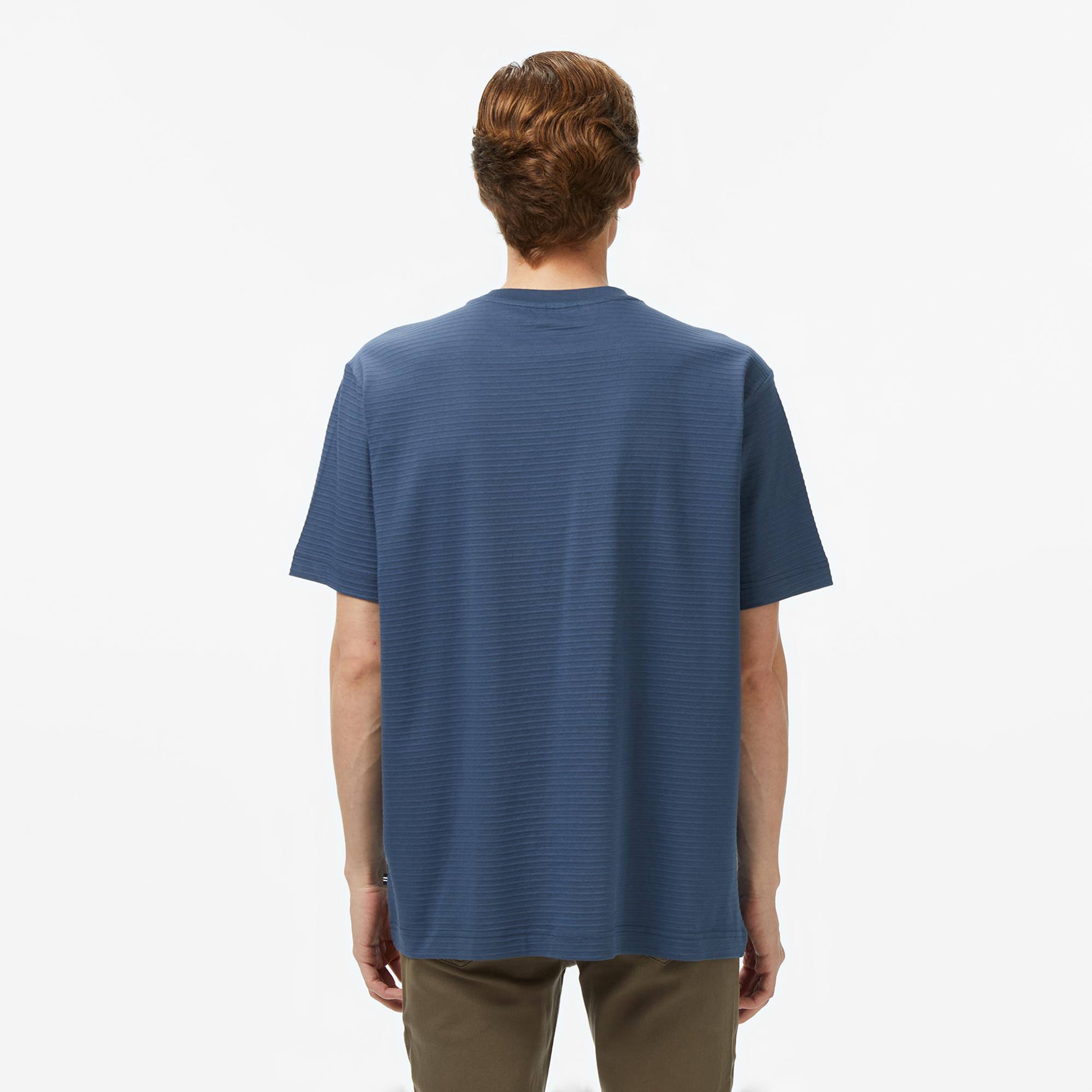 Nautica Erkek Mavi Regular Fit Çizgili T-Shirt