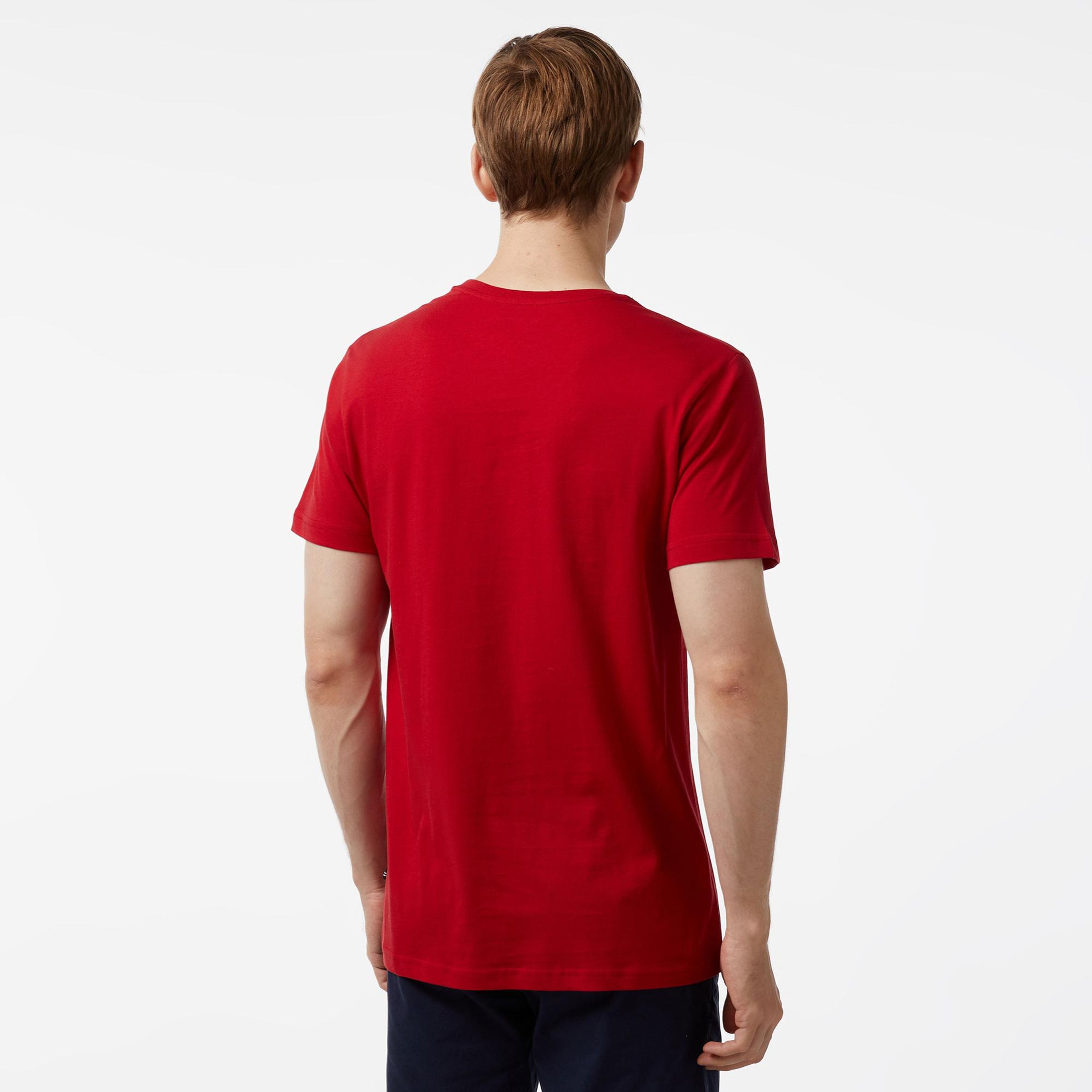 Nautica Erkek Kırmızı Standart Fit Kısa Kollu Baskılı T-Shirt