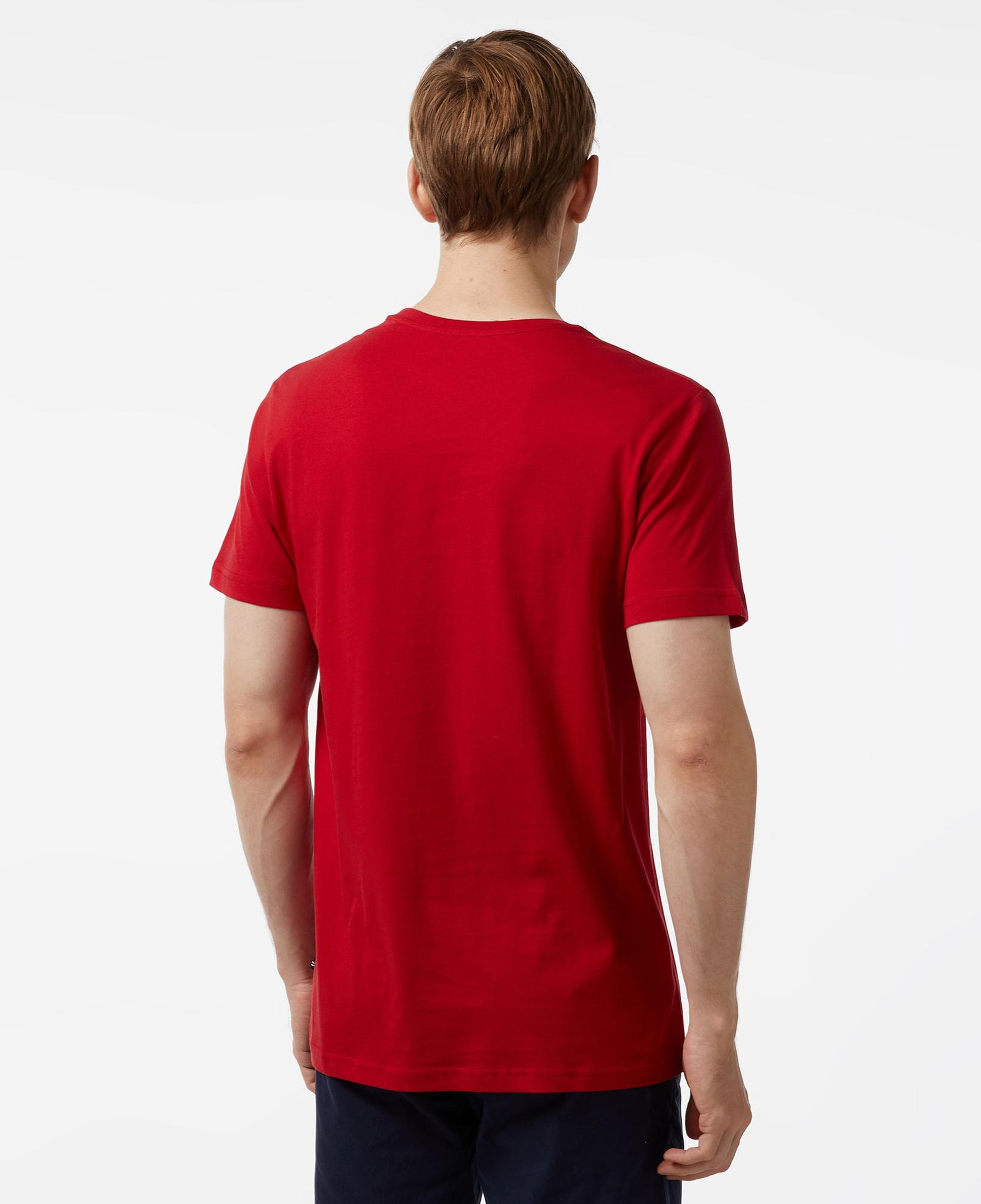 Nautica Erkek Kırmızı Standart Fit Kısa Kollu Baskılı T-Shirt