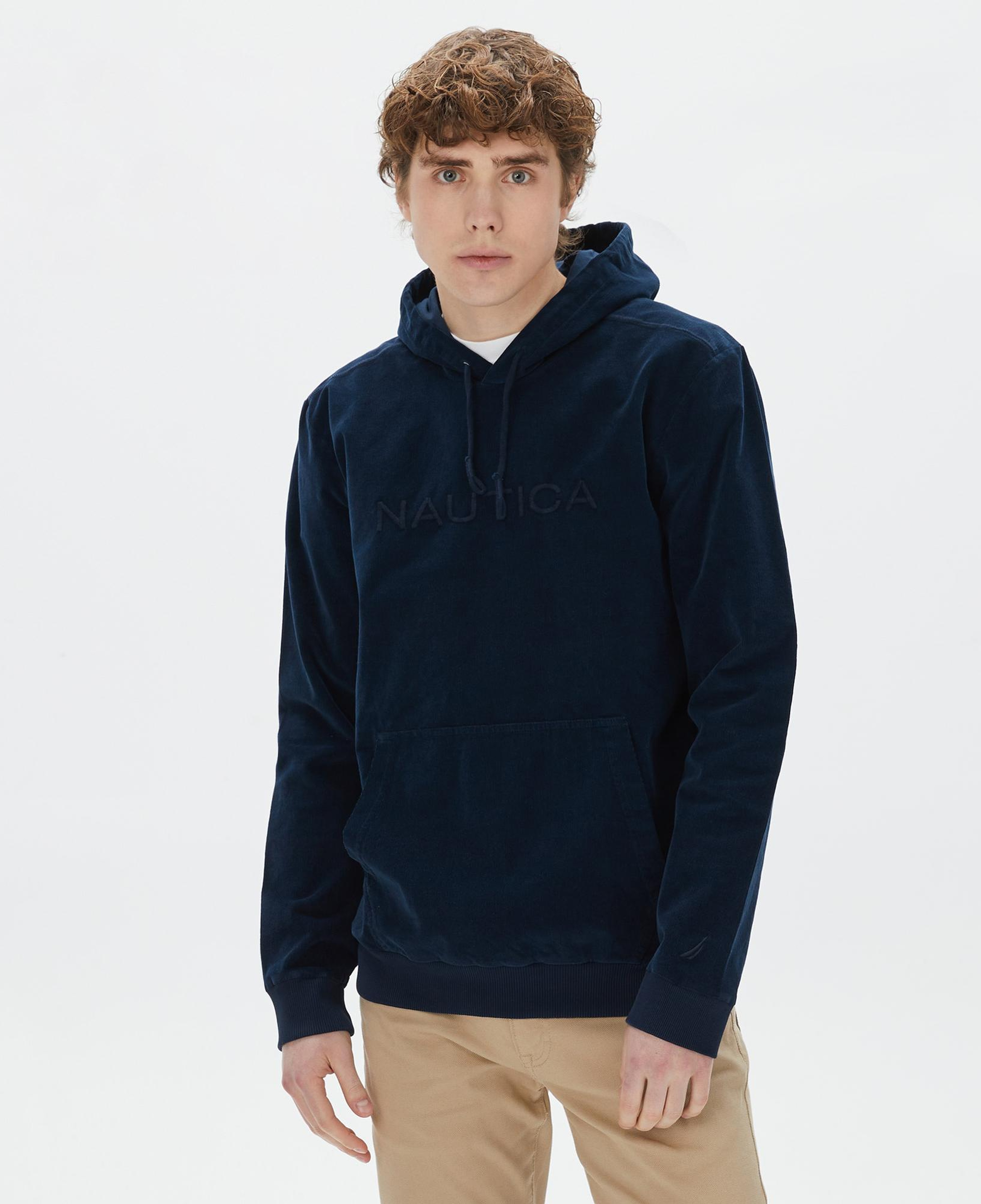 Nautica Erkek Lacivert Standart Fit Kapüşonlu Sweatshirt