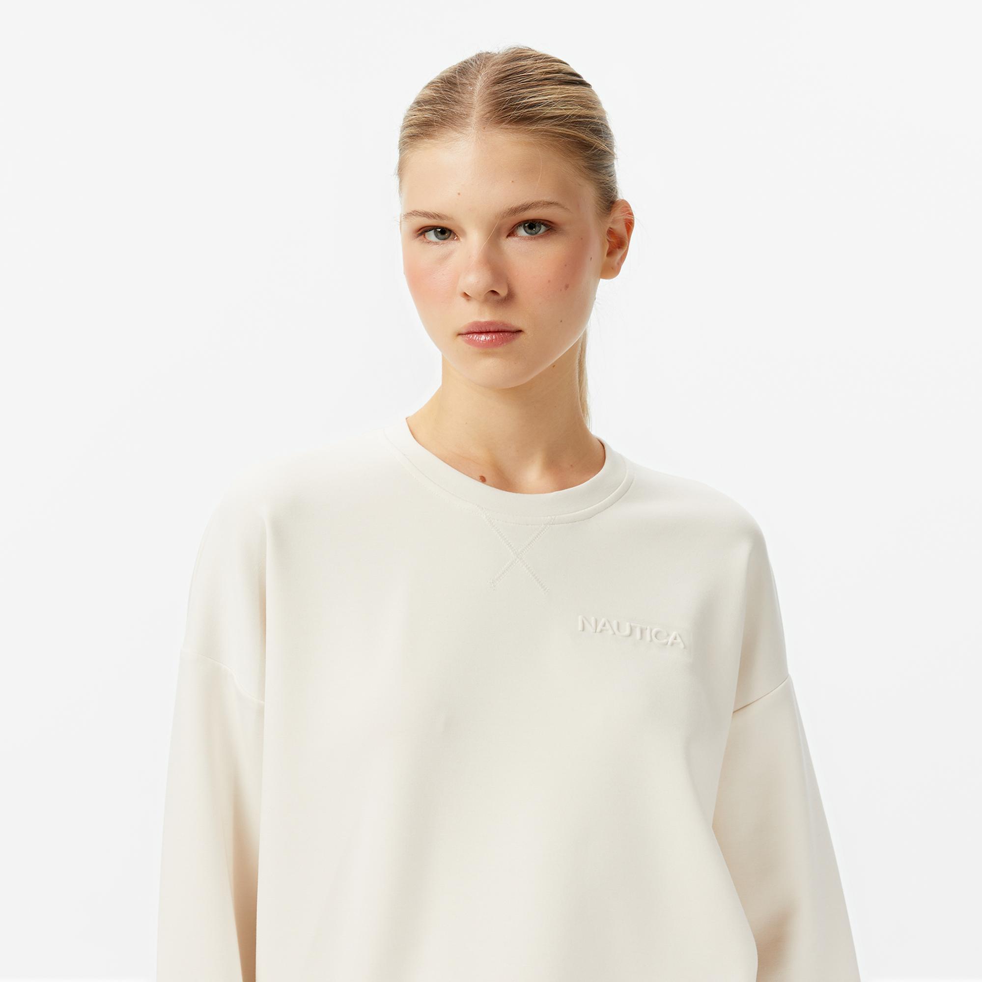 Nautica Kadın Beyaz Regular Fit Sweatshirt