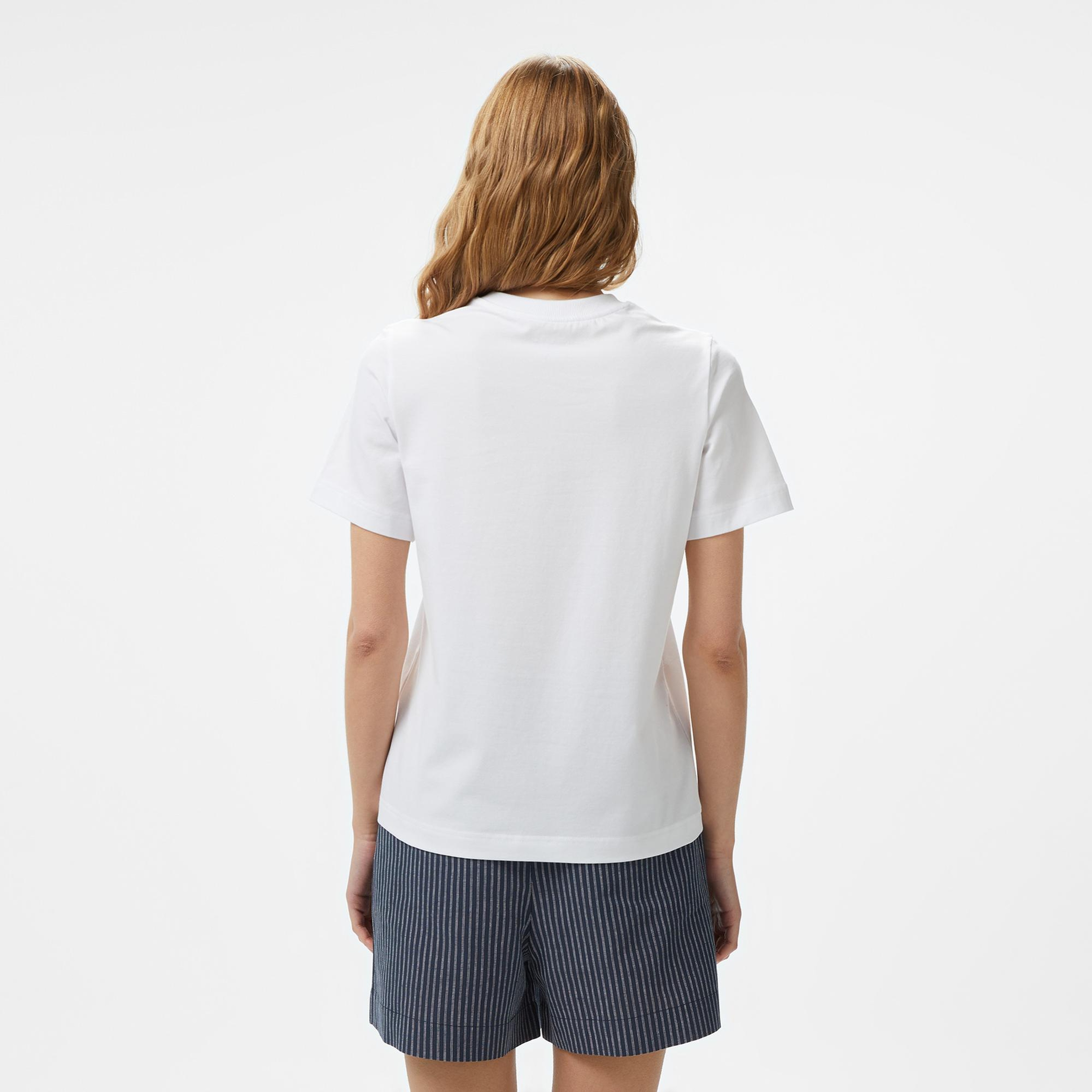 Nautica Kadın Beyaz Regular Fit Kısa Kollu T-Shirt