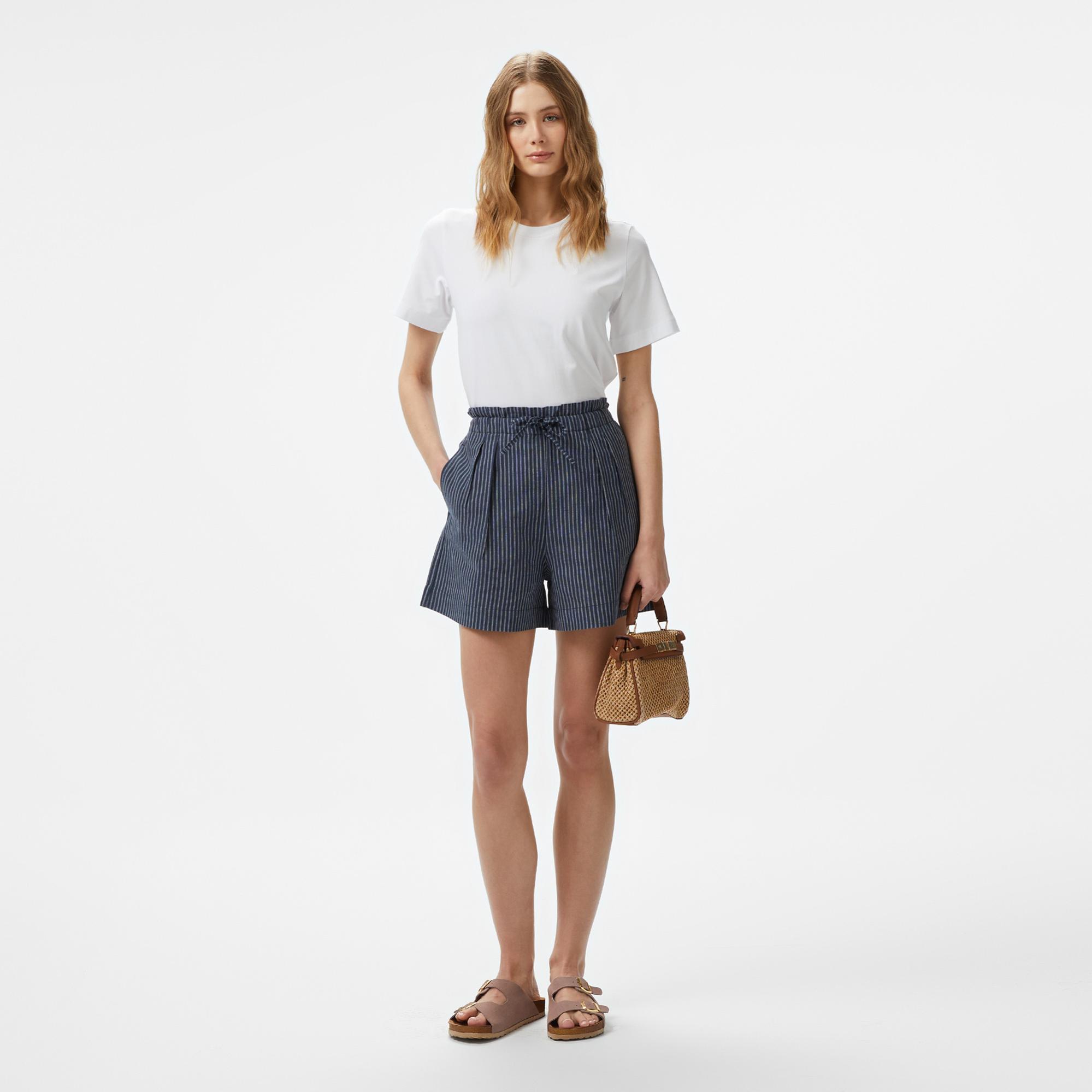 Nautica Kadın Beyaz Regular Fit Kısa Kollu T-Shirt