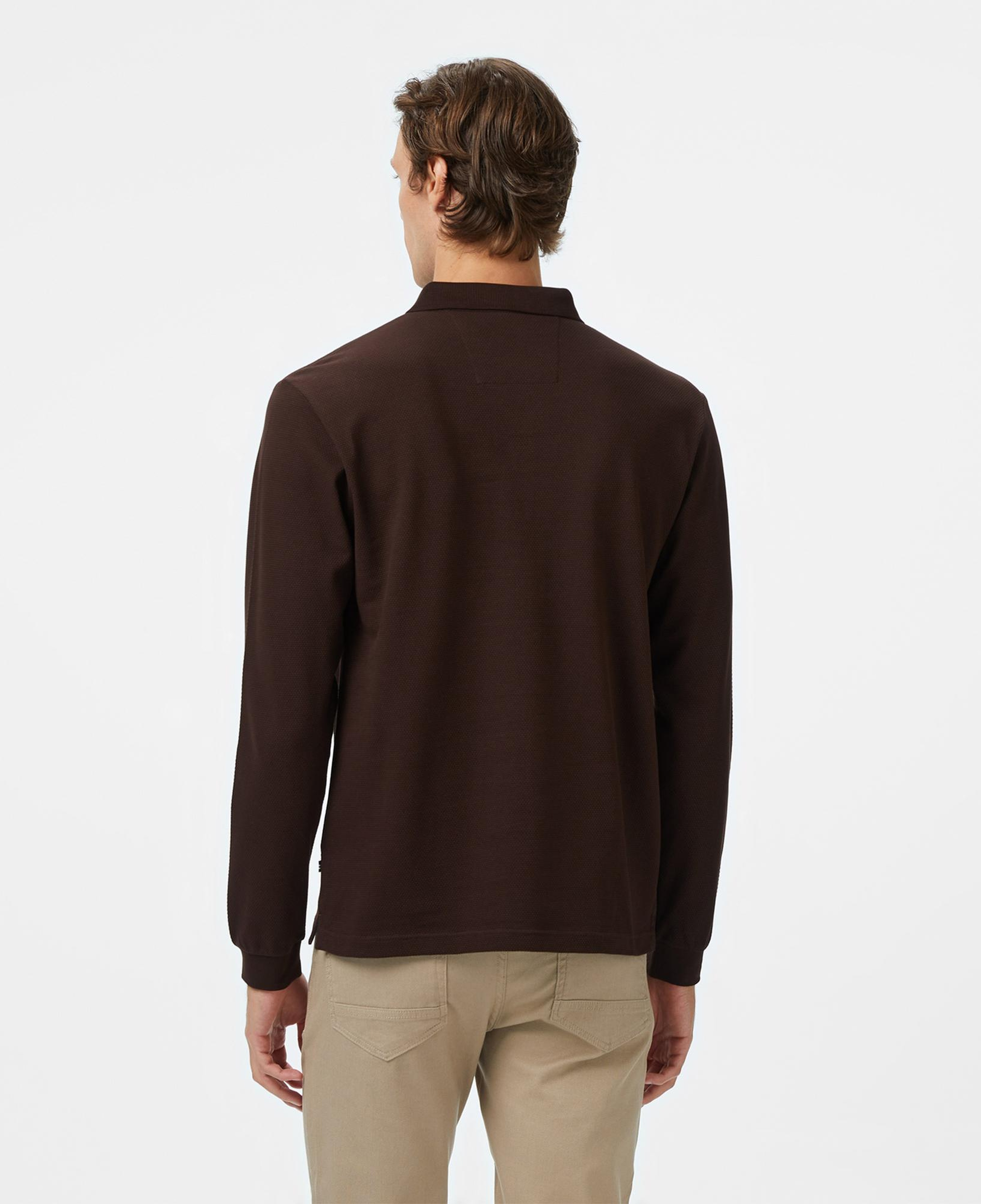 Nautica Erkek Kahverengi Classic Fit Uzun Kollu Polo Yaka T-Shirt