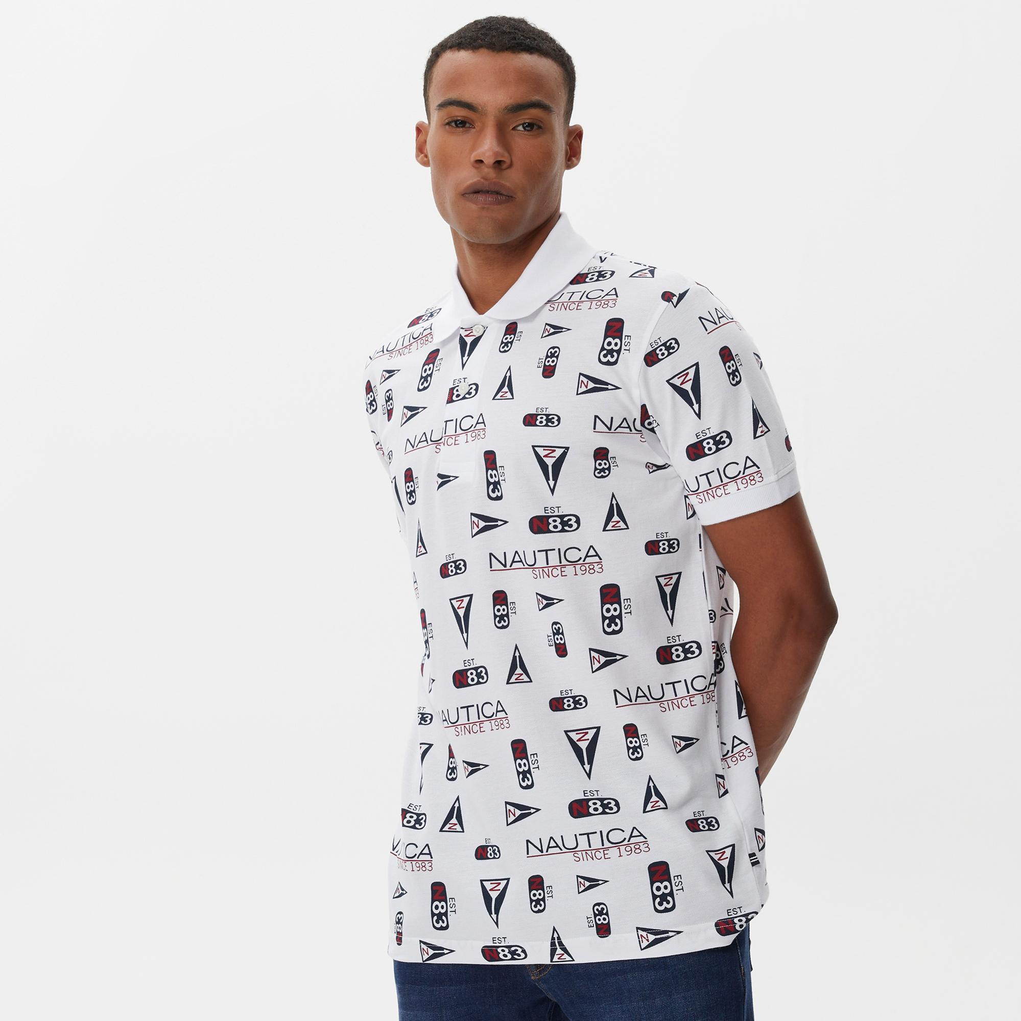 Nautica Erkek Beyaz Kısa Kollu Polo Yaka T-Shirt