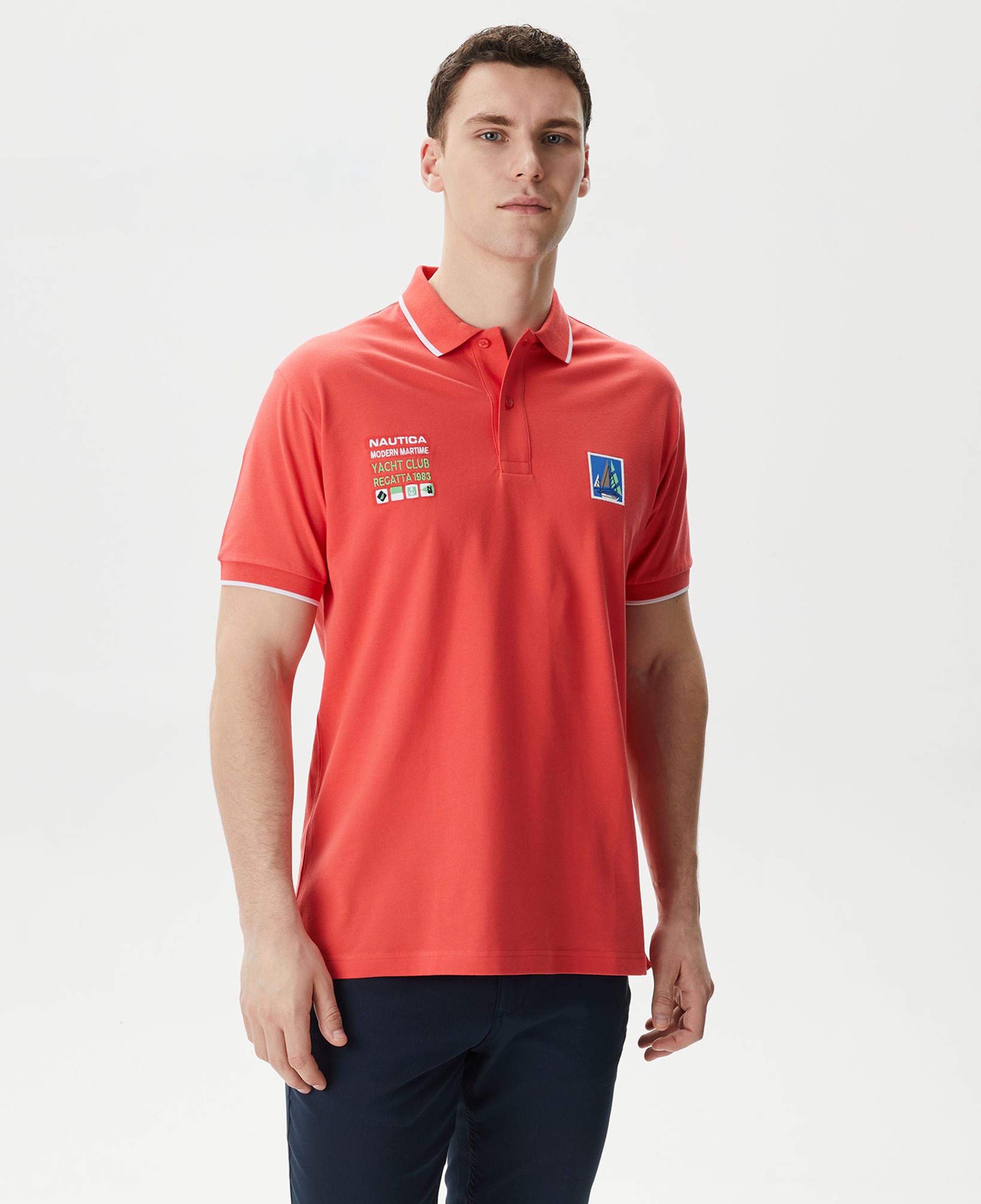 Nautica Erkek Kırmızı Classic Fit Polo Yaka T-Shirt