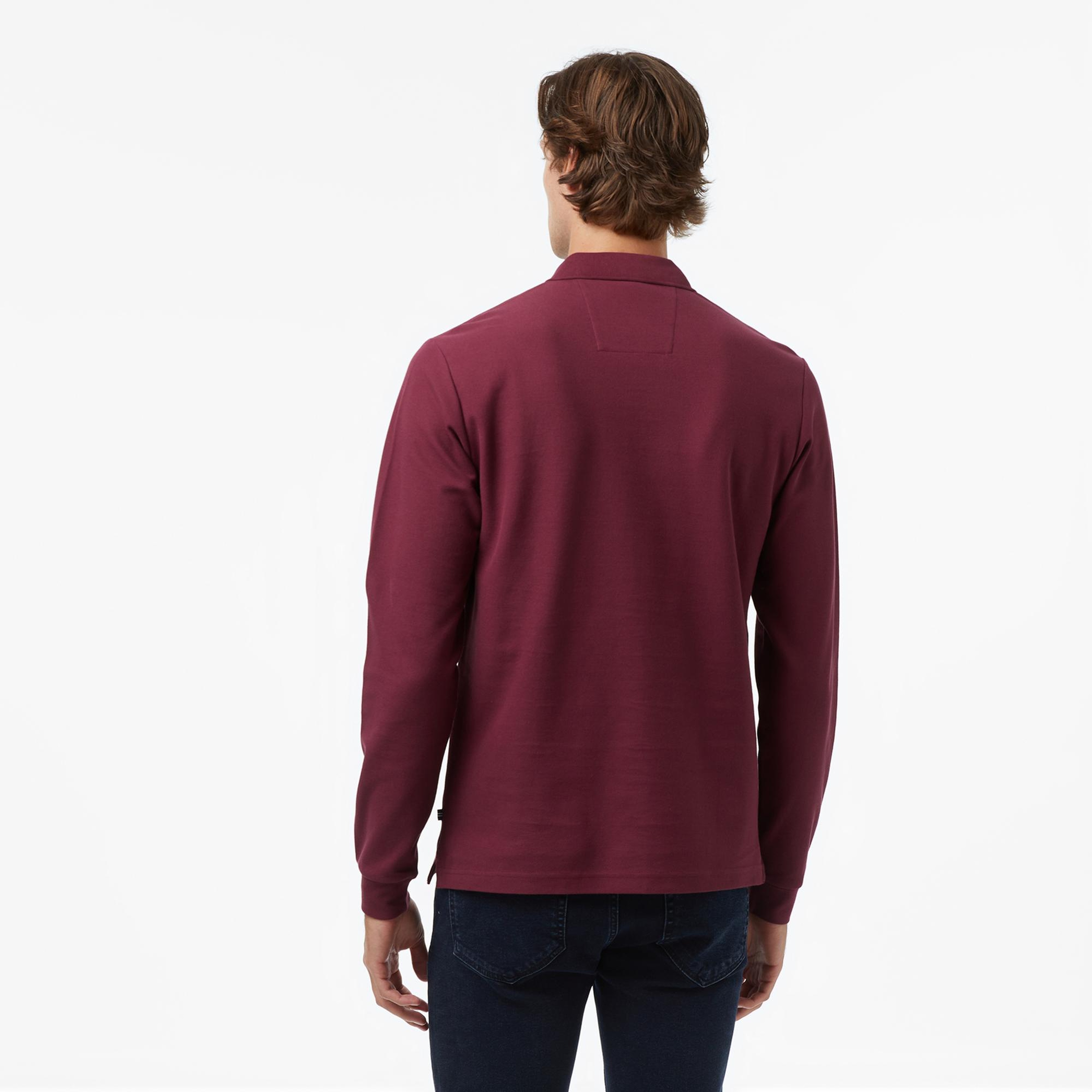 Nautica Erkek Bordo Classic Fit Uzun Kollu Polo Yaka T-Shirt