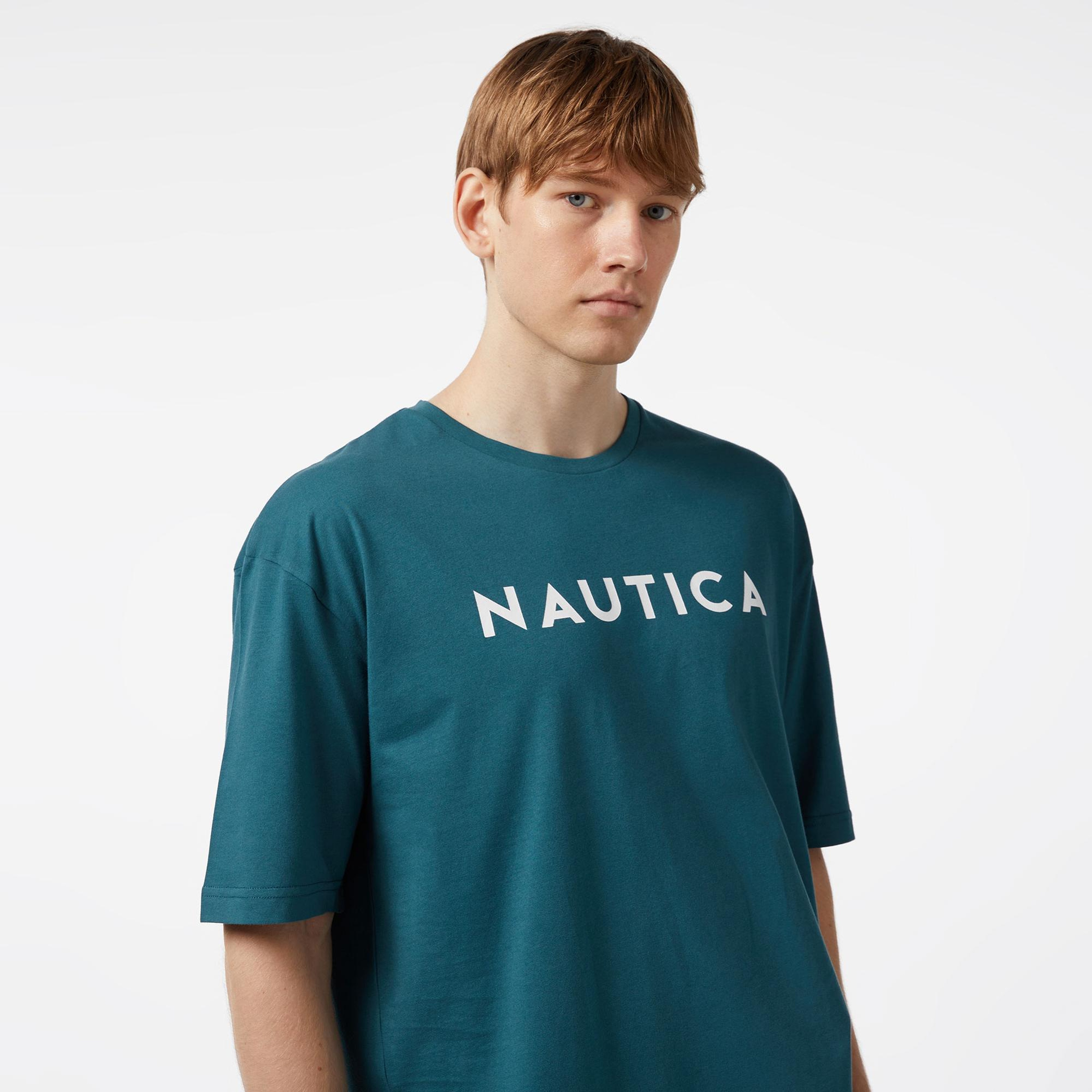 Nautica Erkek Yeşil Oversize T-Shirt