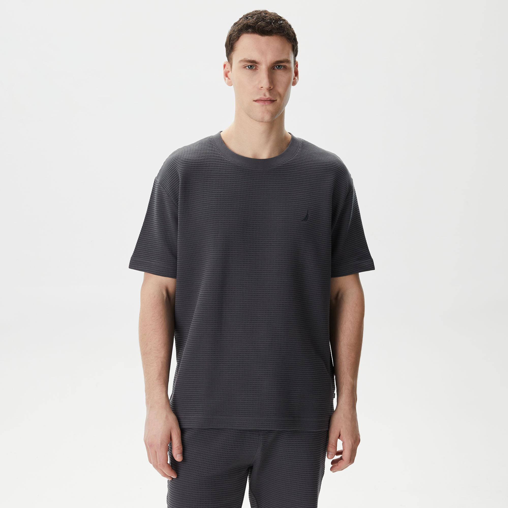 Nautica Erkek Gri Oversize T-Shirt