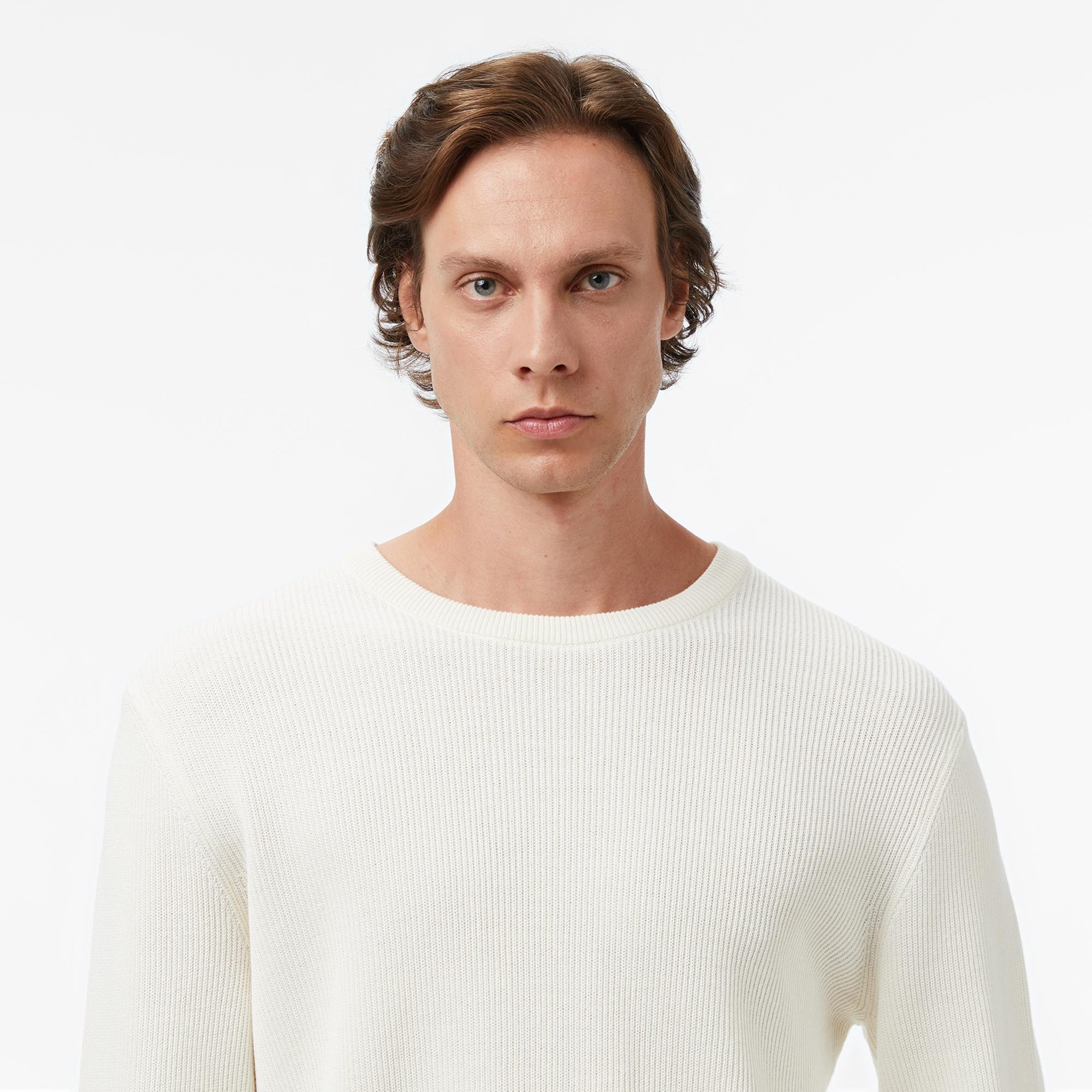 Nautica Erkek Krem Rengi Classic Fit Kazak