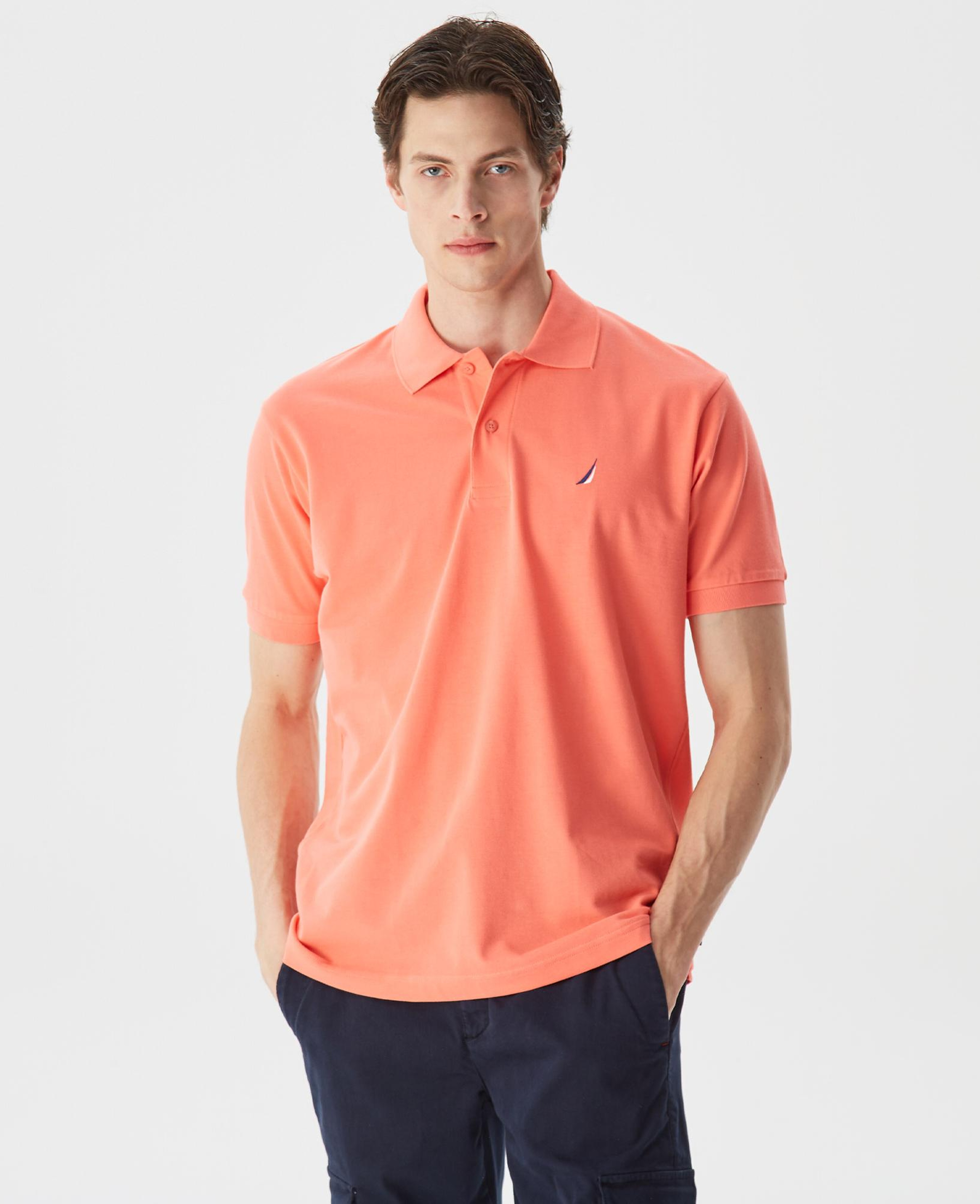 Nautica Erkek Turuncu Classic Fit Kısa Kollu Polo Yaka T-Shirt
