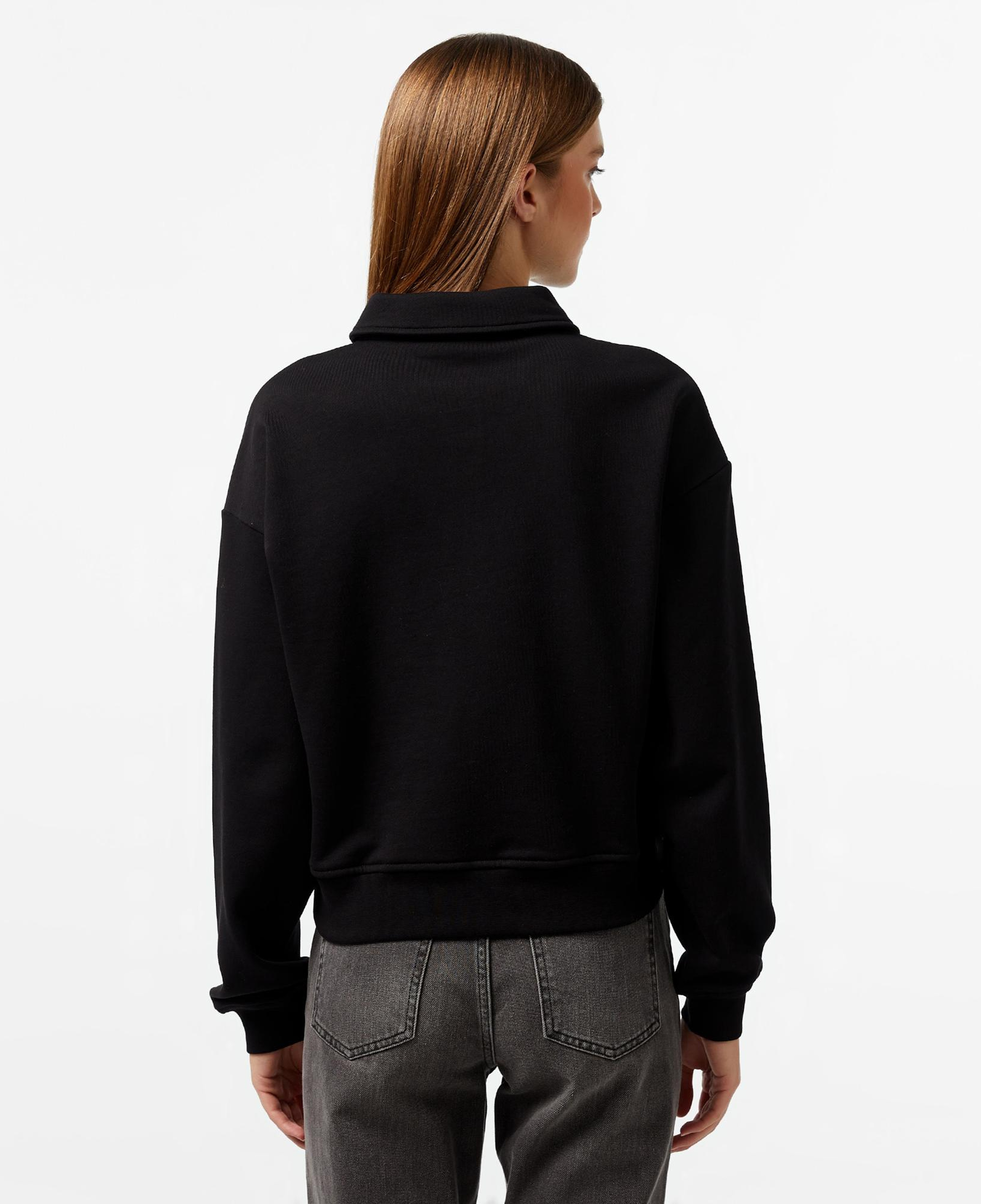 Nautica Kadın Siyah Oversize Uzun Kollu Polo