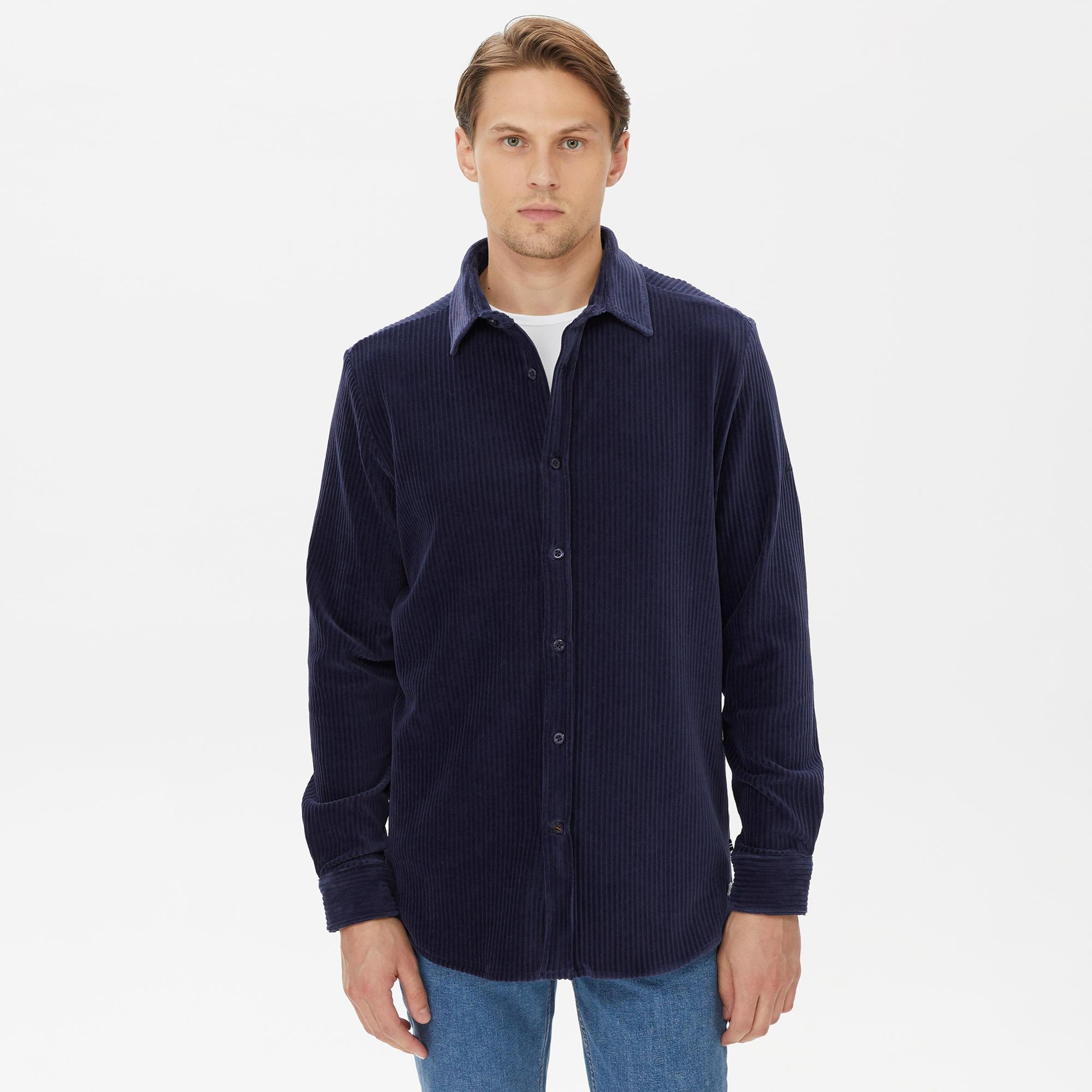 Nautica Erkek Lacivert Slim Fit Gömlek