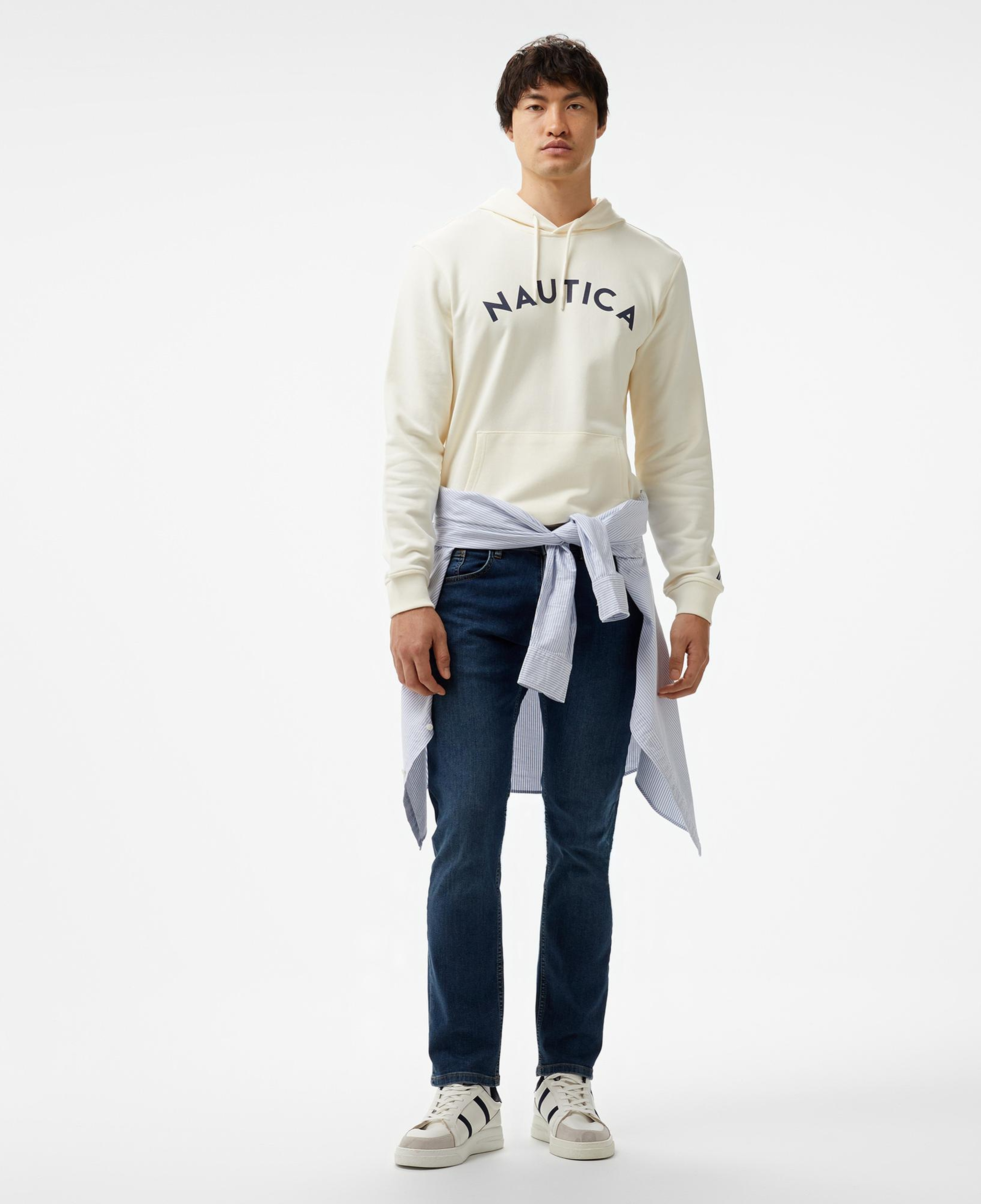 Nautica Erkek Krem Rengi Standart Fit Sweatshirt
