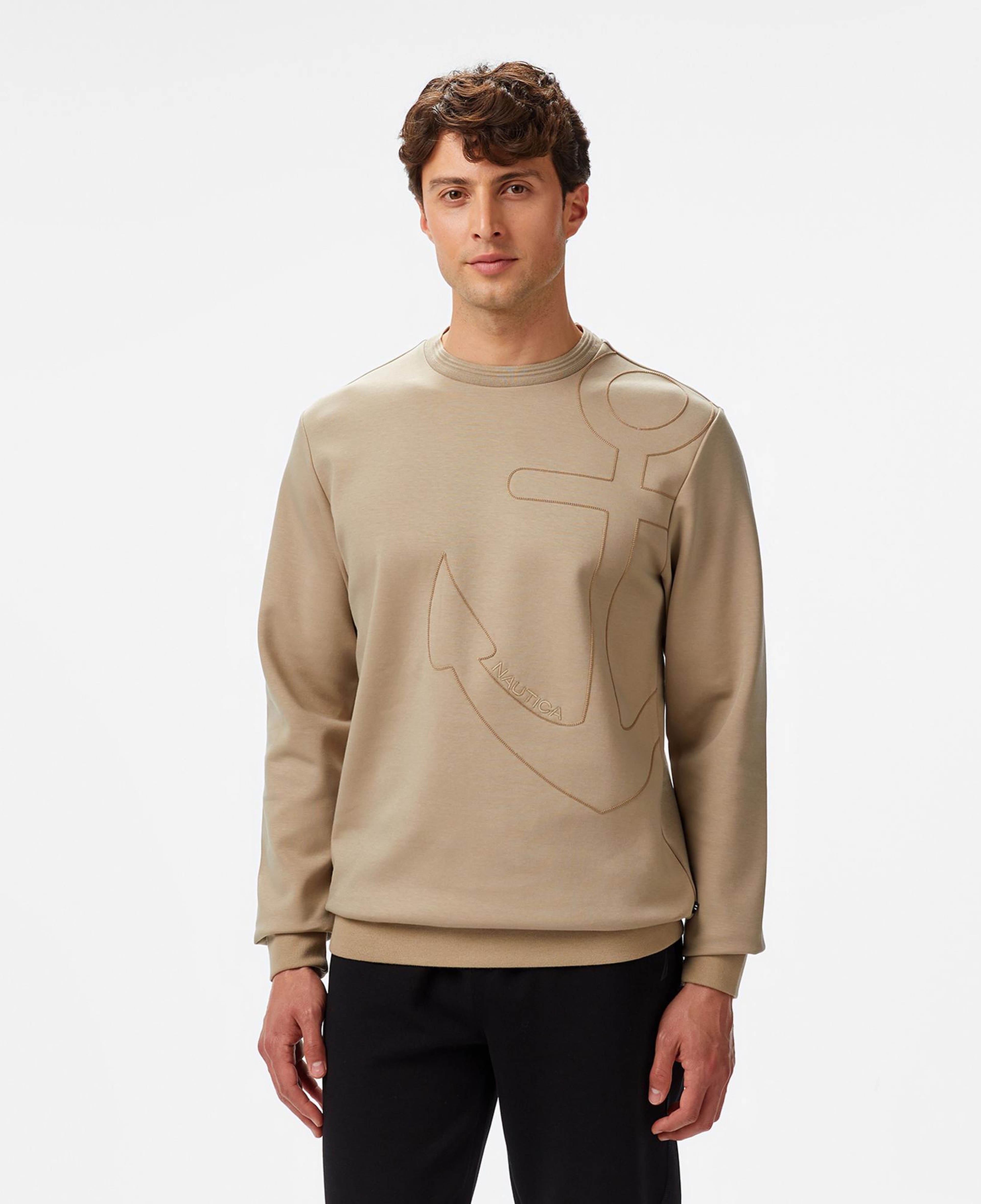 Nautica Erkek Bej Regular Fit Sweatshirt