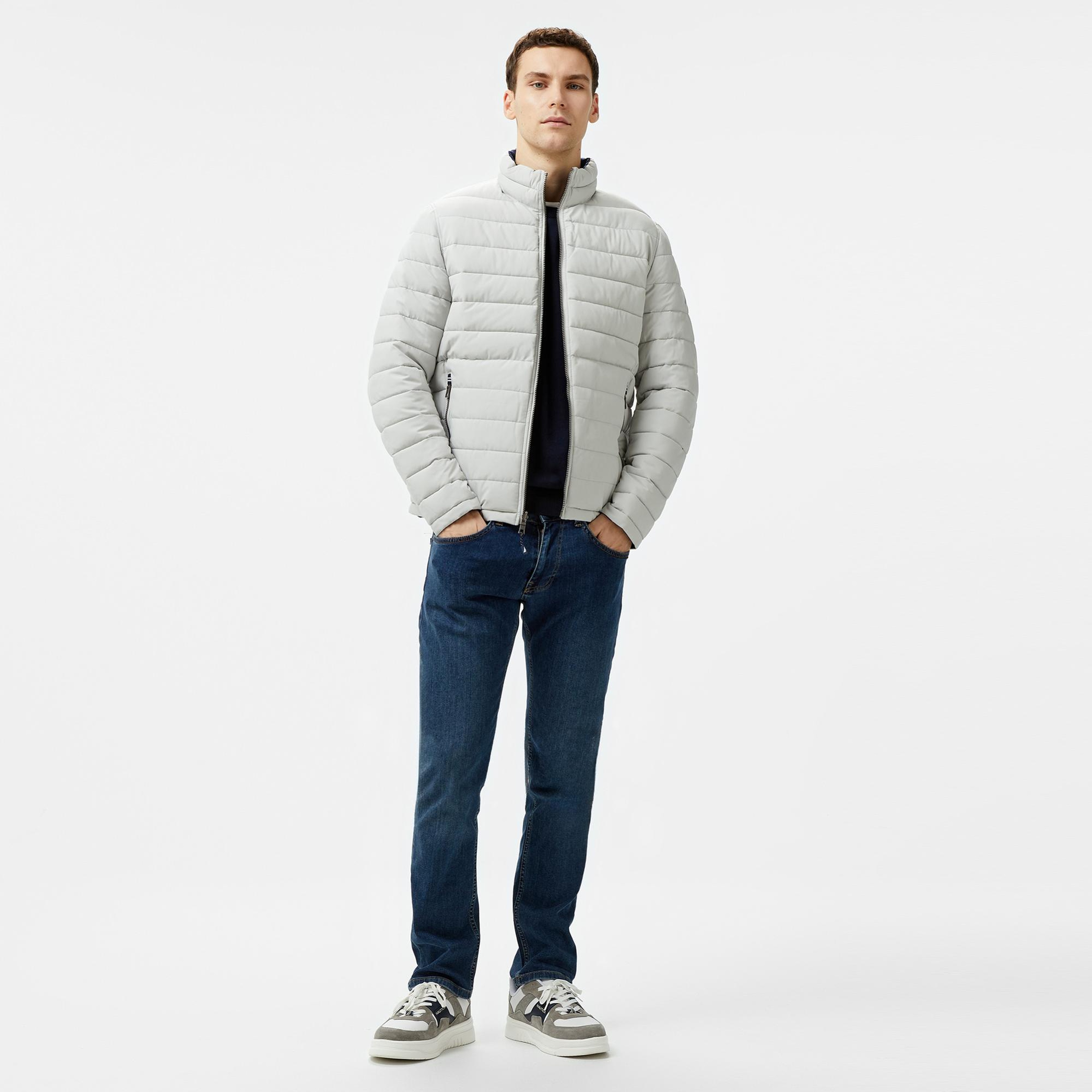 Nautica Erkek Gri Regular Fit Çift Taraflı Mont