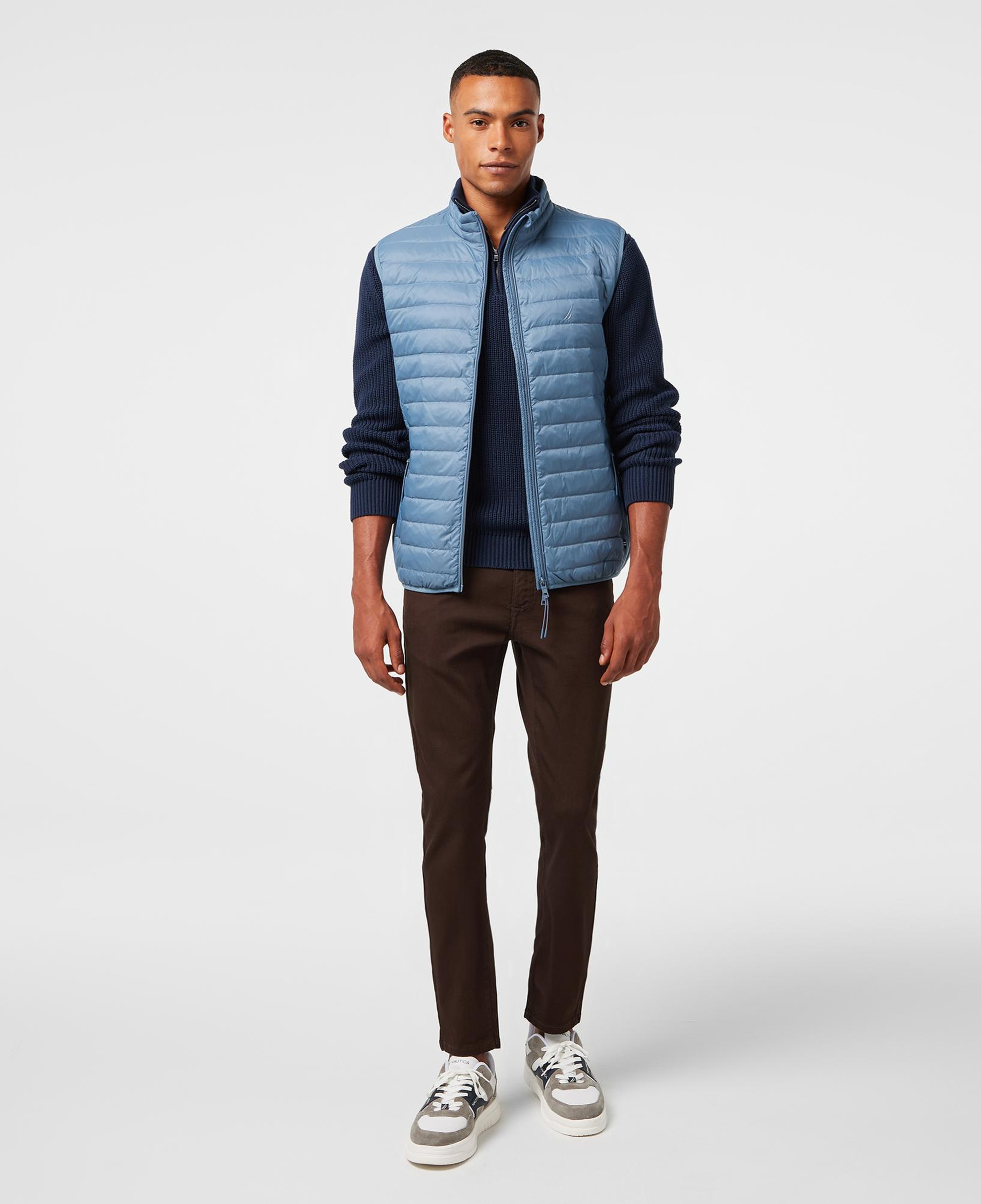 Nautica Erkek Mavi Su Kaydırma Özellikli Kaz Tüyü Yelek