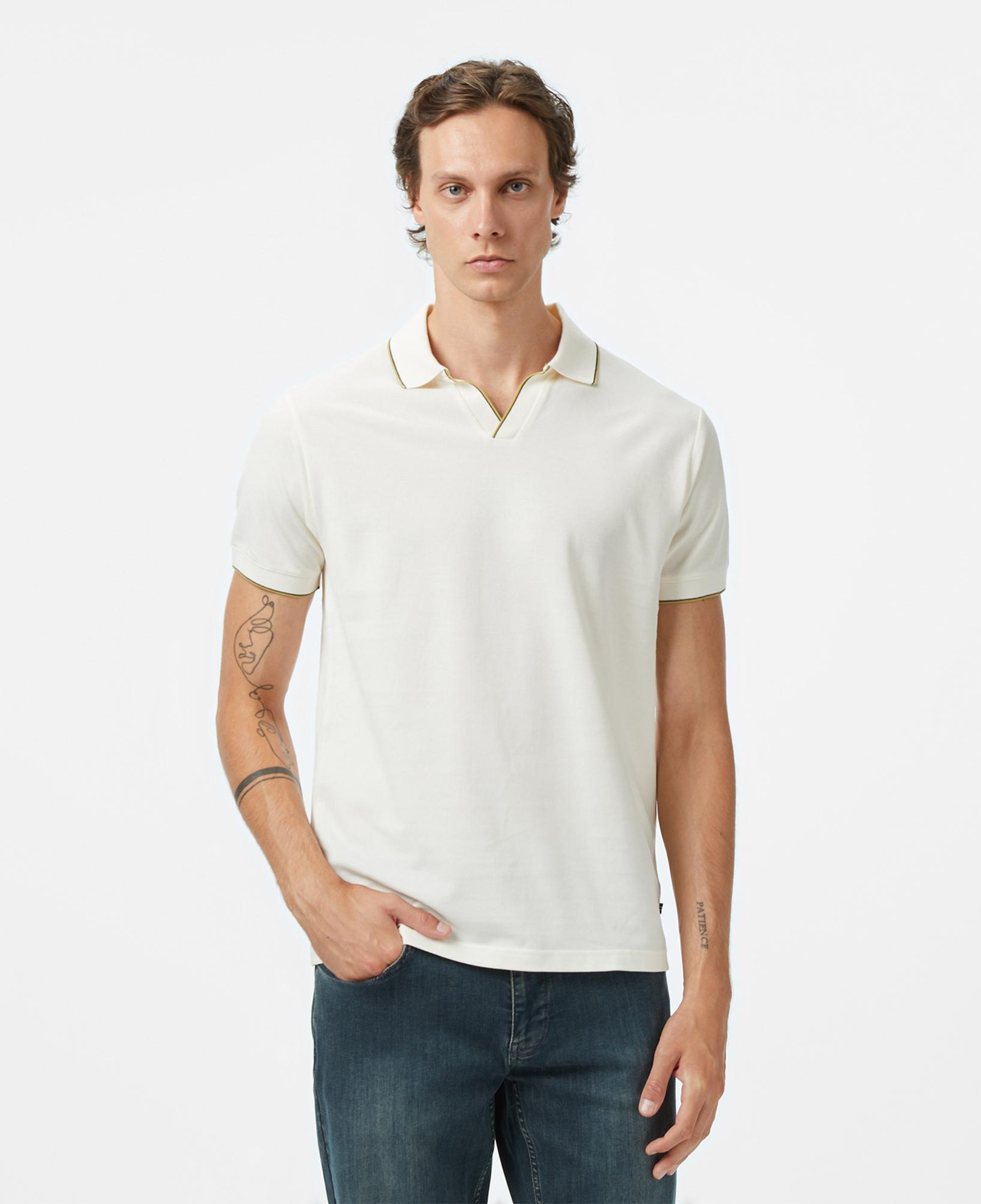 Nautica Erkek Krem Rengi Classic Fit Polo Yaka T-Shirt