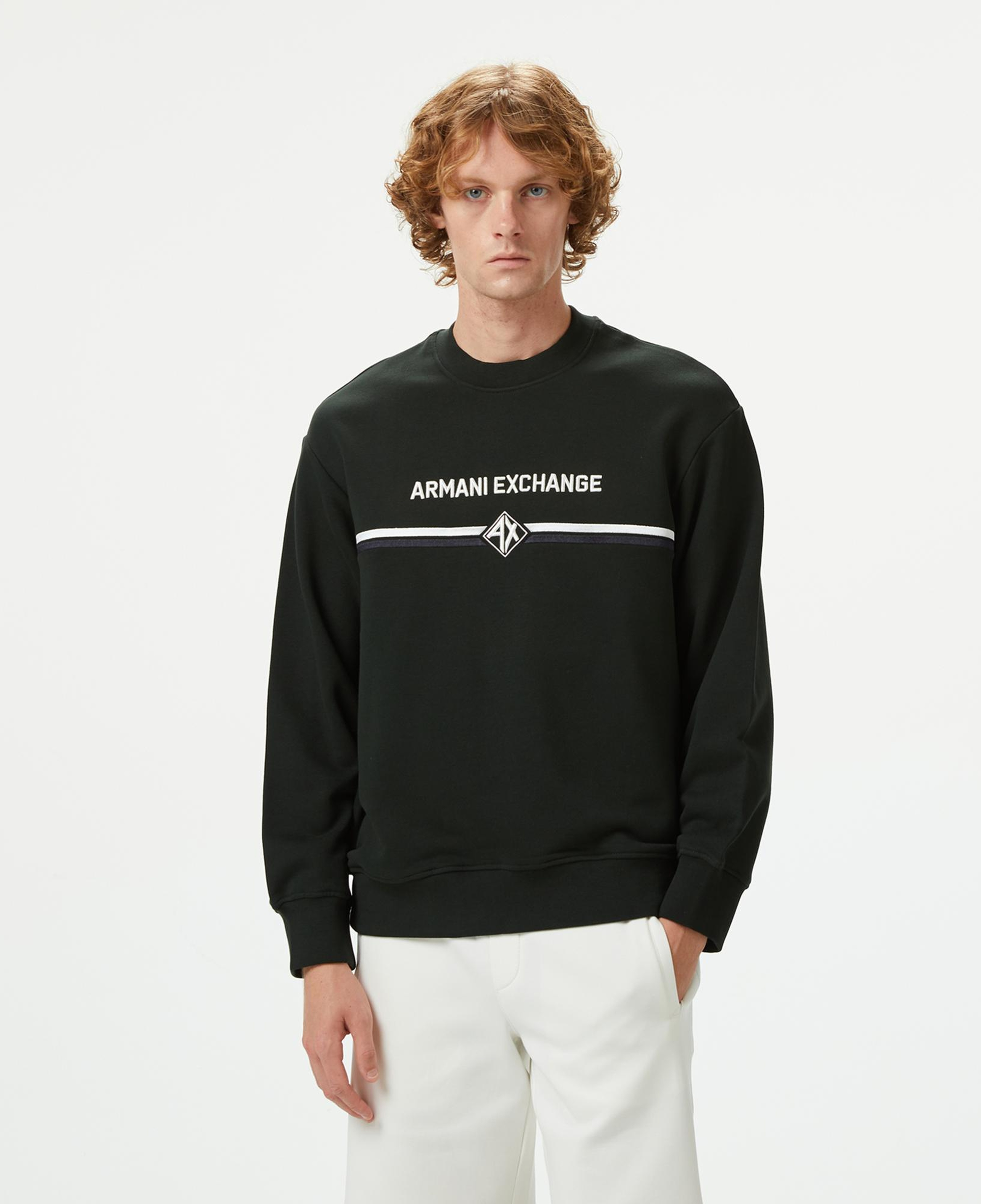 Armani Exchange Erkek Siyah Bisiklet Yaka Sweatshirt