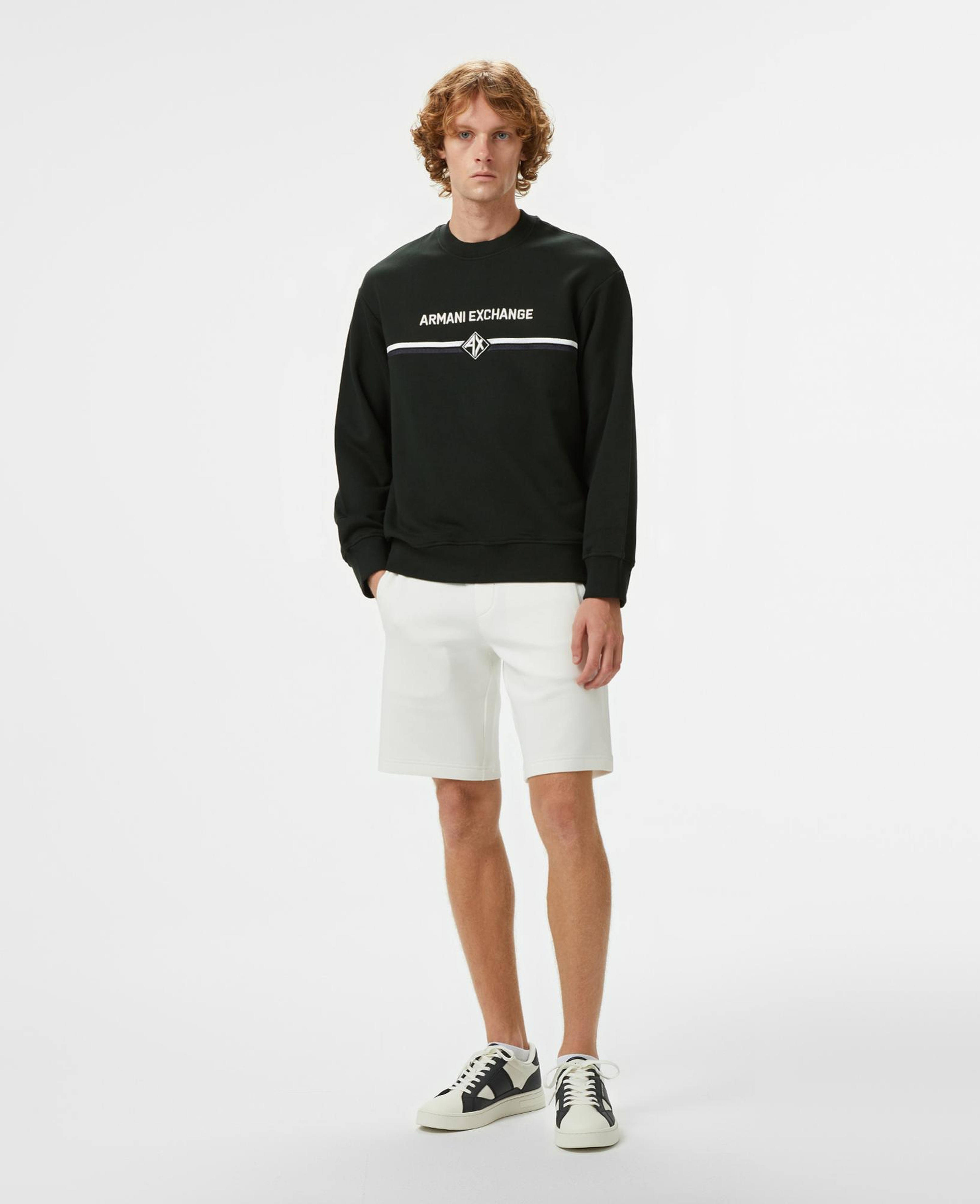 Armani Exchange Erkek Siyah Bisiklet Yaka Sweatshirt