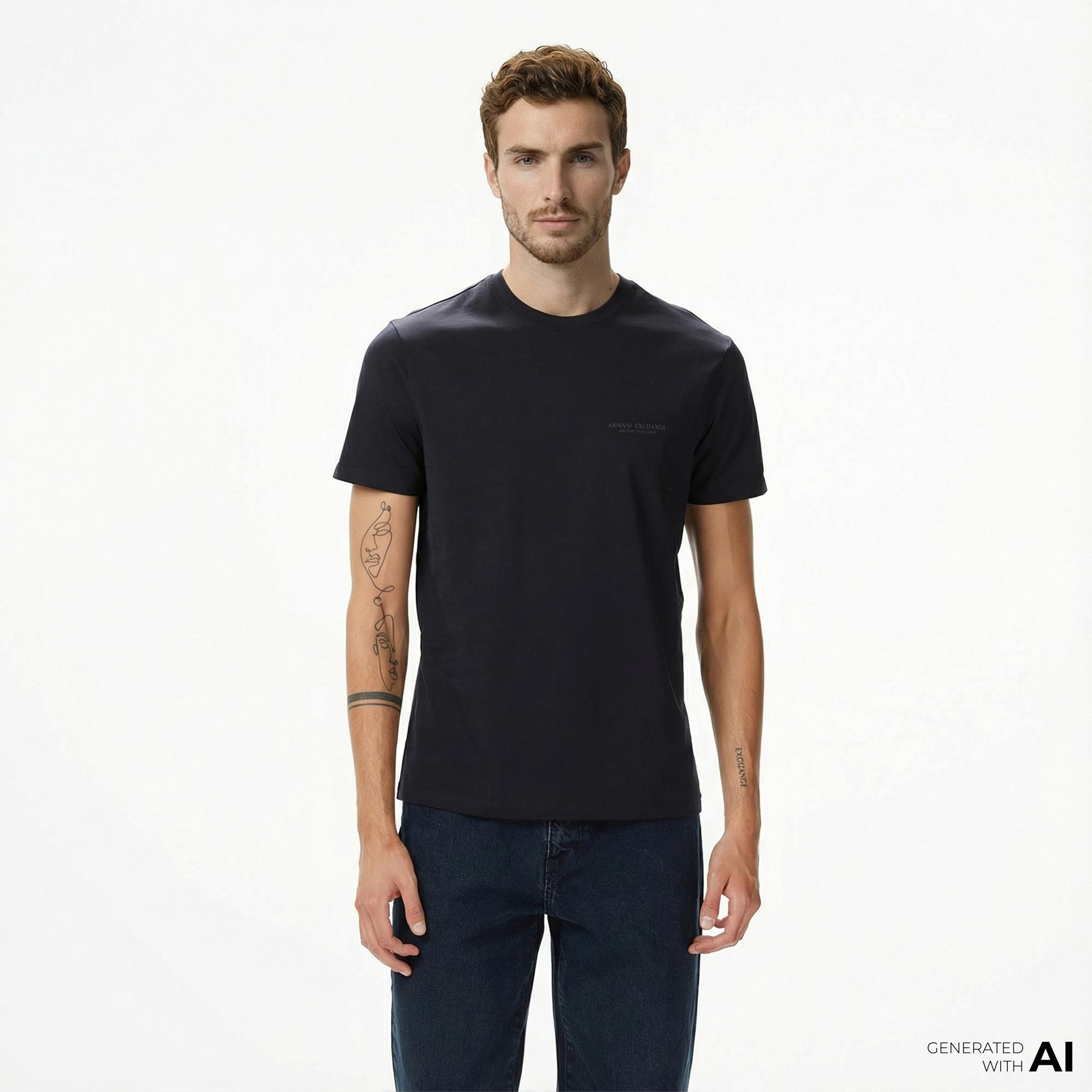 Armani Exchange Erkek Lacivert T-Shirt
