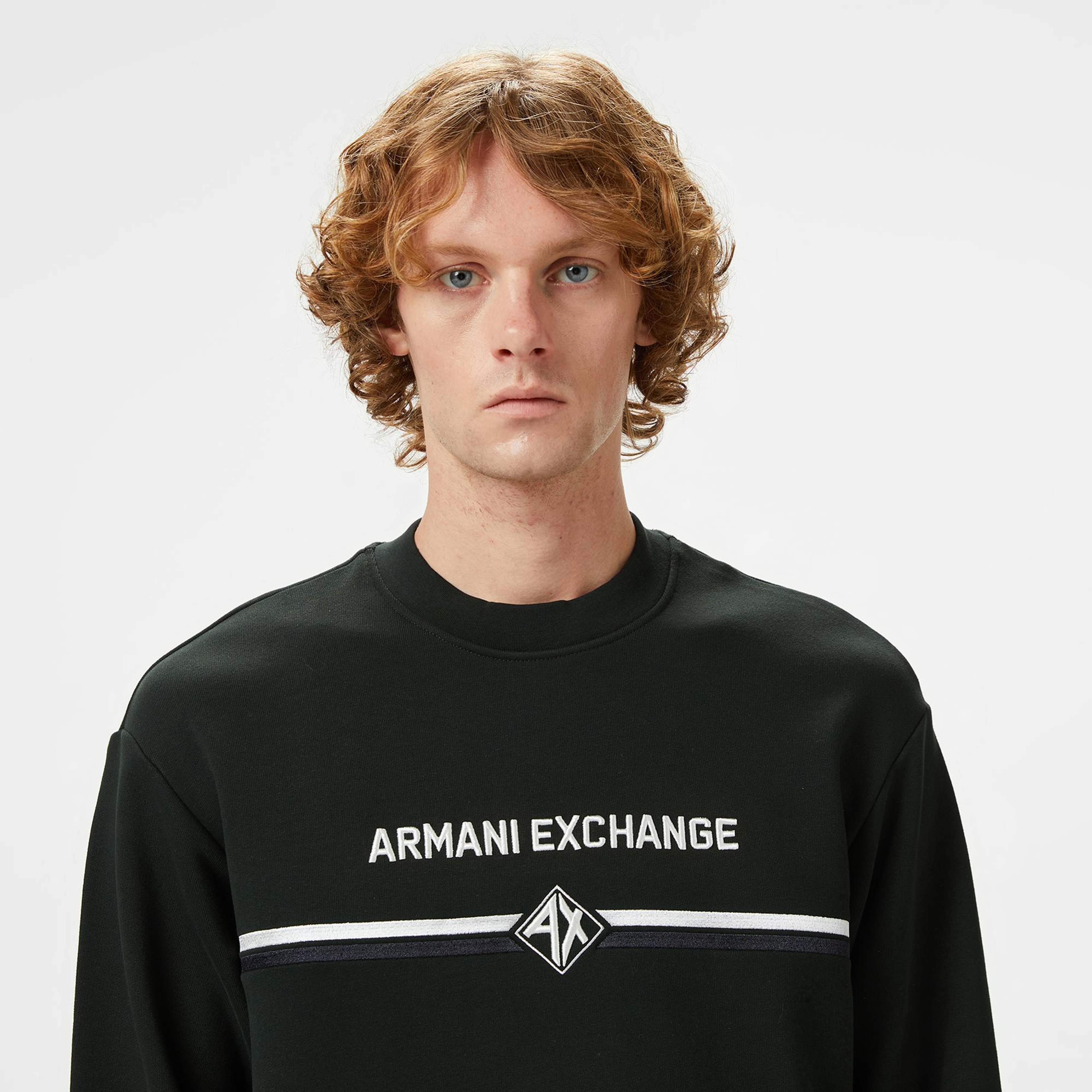 Armani Exchange Erkek Siyah Bisiklet Yaka Sweatshirt