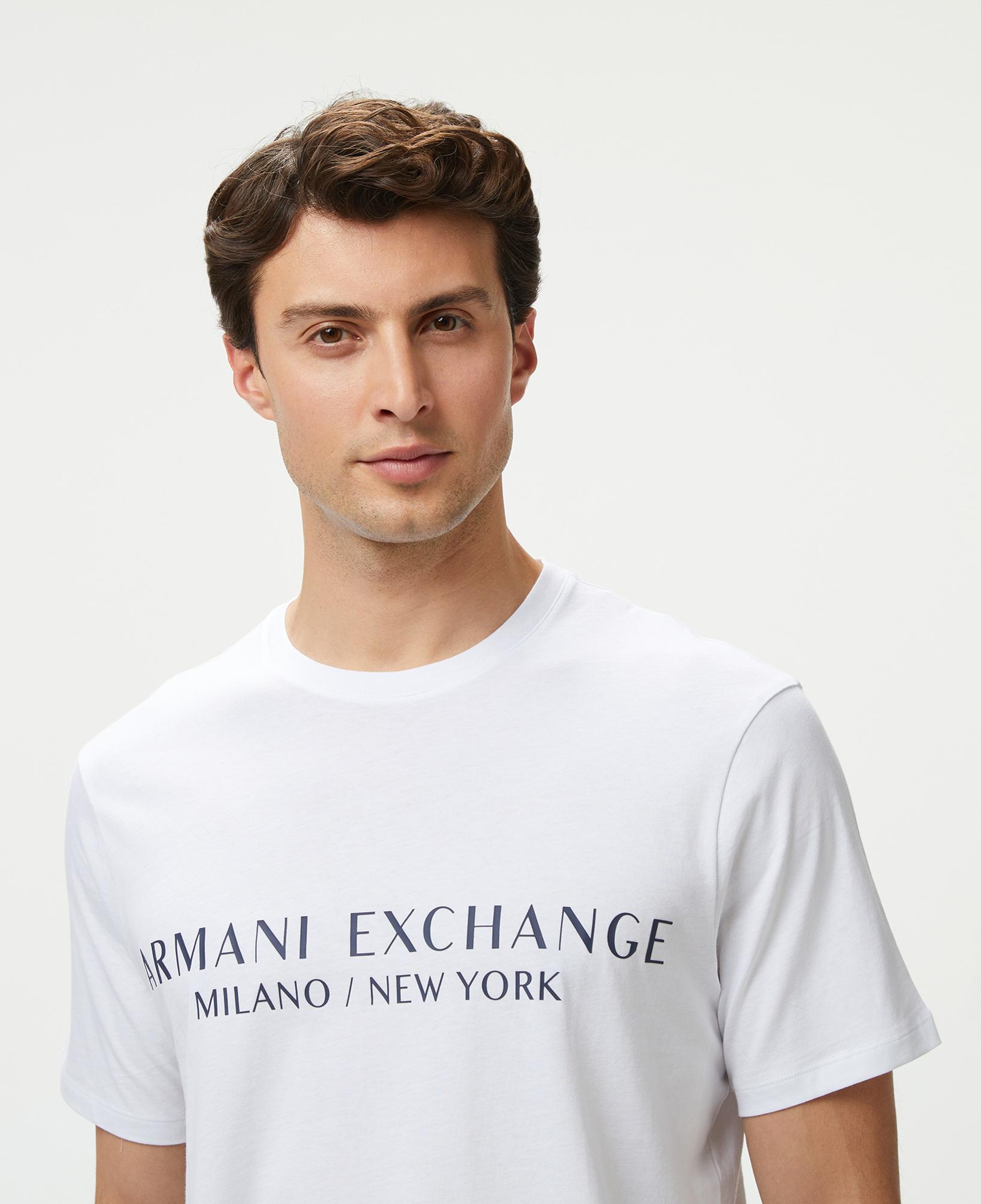 Armani Exchange Erkek Beyaz Bisiklet Yaka T-Shirt