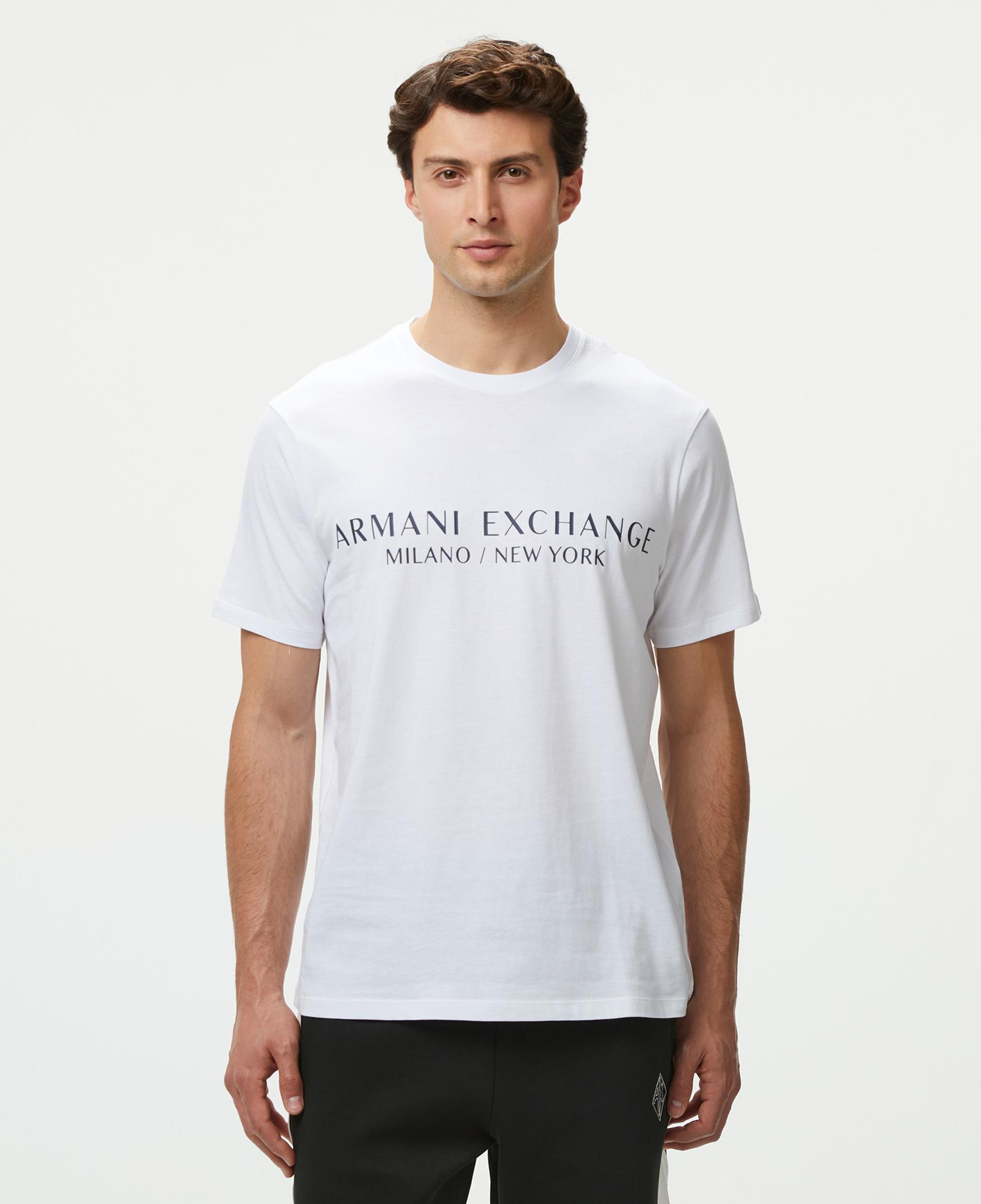 Armani Exchange Erkek Beyaz Bisiklet Yaka T-Shirt