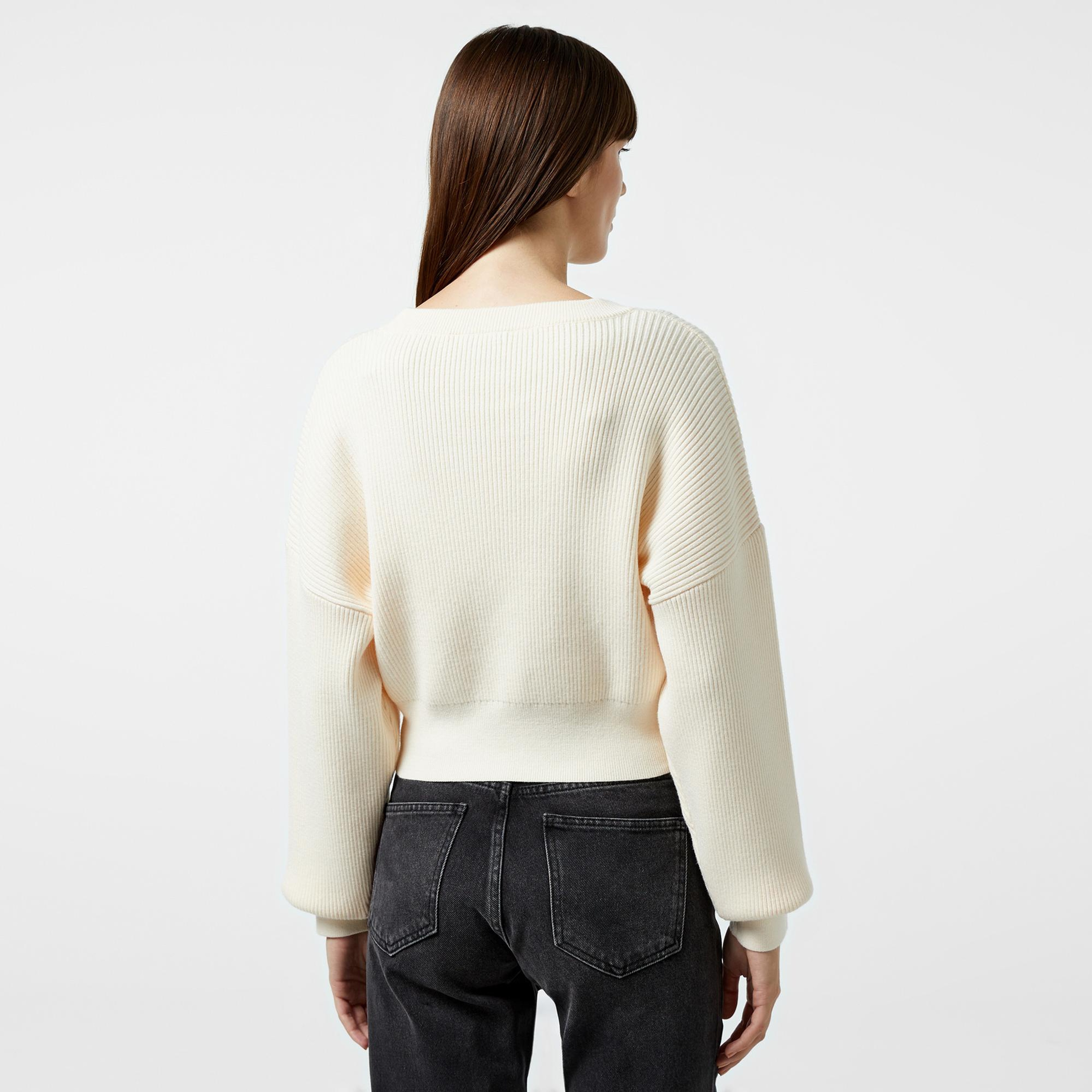 Nautica Kadın Beyaz Regular Fit Kazak